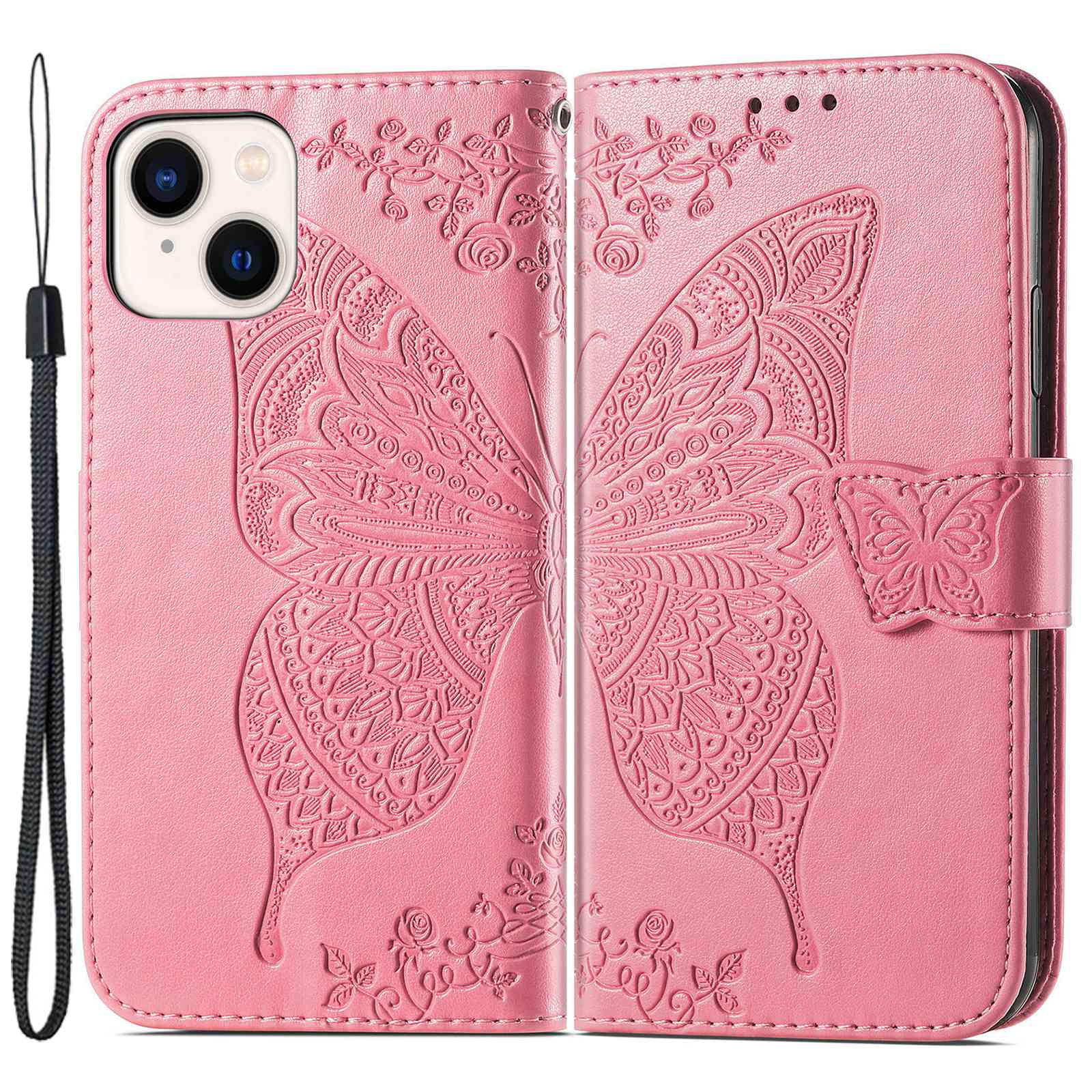 

Для Iphone 14 Max 6,7 -дюймовый Кожаный Книжный Кожаный Корпус. - Розовый, iPhone 14 Plus
