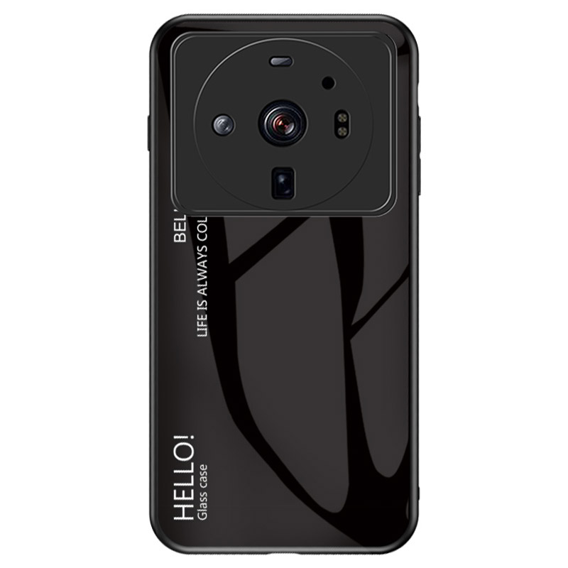 

Für Xiaomi 12S Ultra 5G Anti-drogen-temperaturglas + PC + Tpu-rückdecke Stylish Gradient Color Design Mobiltelefon Fall - Schwarz, Xiaomi 12S Ultra 5G