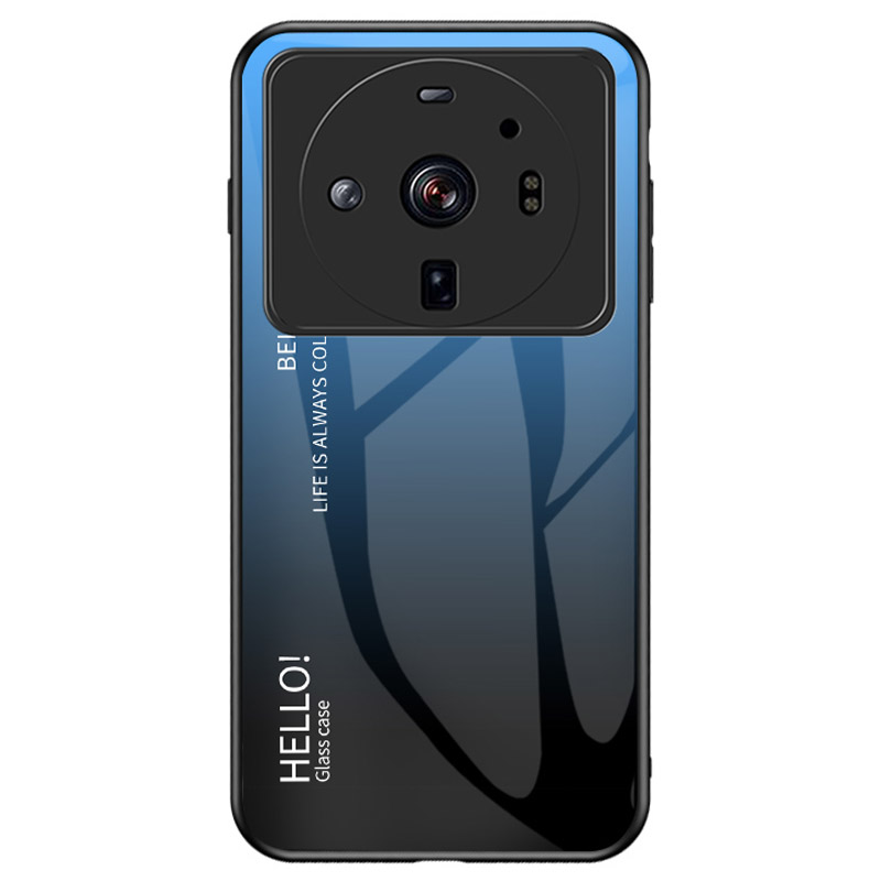 

Für Xiaomi 12S Ultra 5G Anti-drogen-temperaturglas + PC + Tpu-rückdecke Stylish Gradient Color Design Mobiltelefon Fall - Gradientenblau Schwarz, Xiaomi 12S Ultra 5G