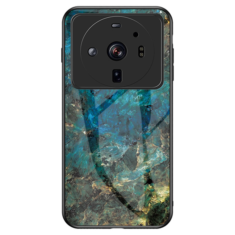 

Für Xiaomi 12s Ultra 5G Marmormuster Anti-wear Anti-schock-abdeckung Temperiertes Glas + PC + TPU Hybrid-rückzug - Emerald Marmor, Xiaomi 12S Ultra 5G