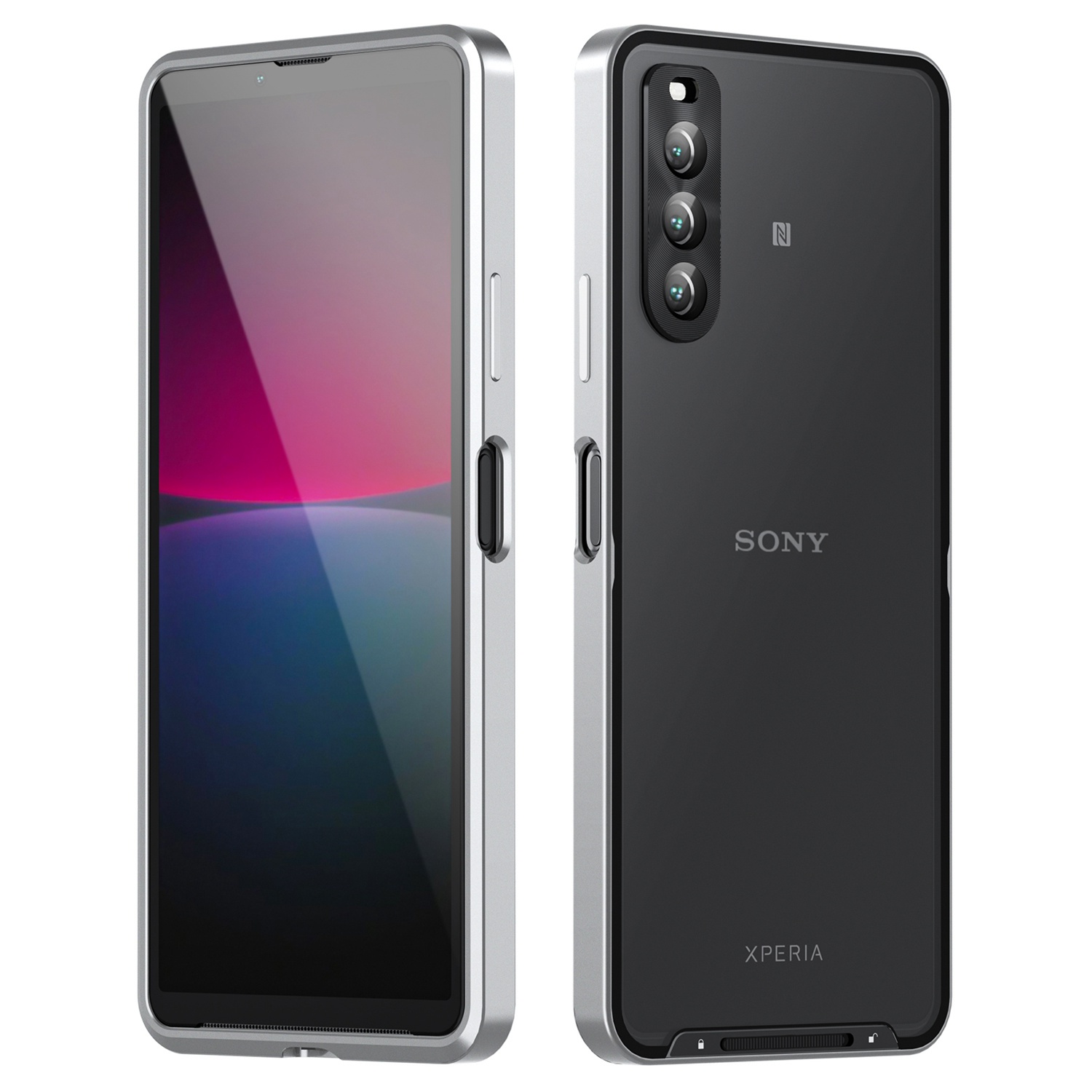 

Für Sony Xperia 10 IV 5G Aluminium-legierungsrahmen+tpu-rückseite Abdeckung Anti-drogenabnehmbar 2-in-1-mattelefonhülle Mit Linsenabdeckung+objektivfilm - Silber-, Sony Xperia 10 IV 5G