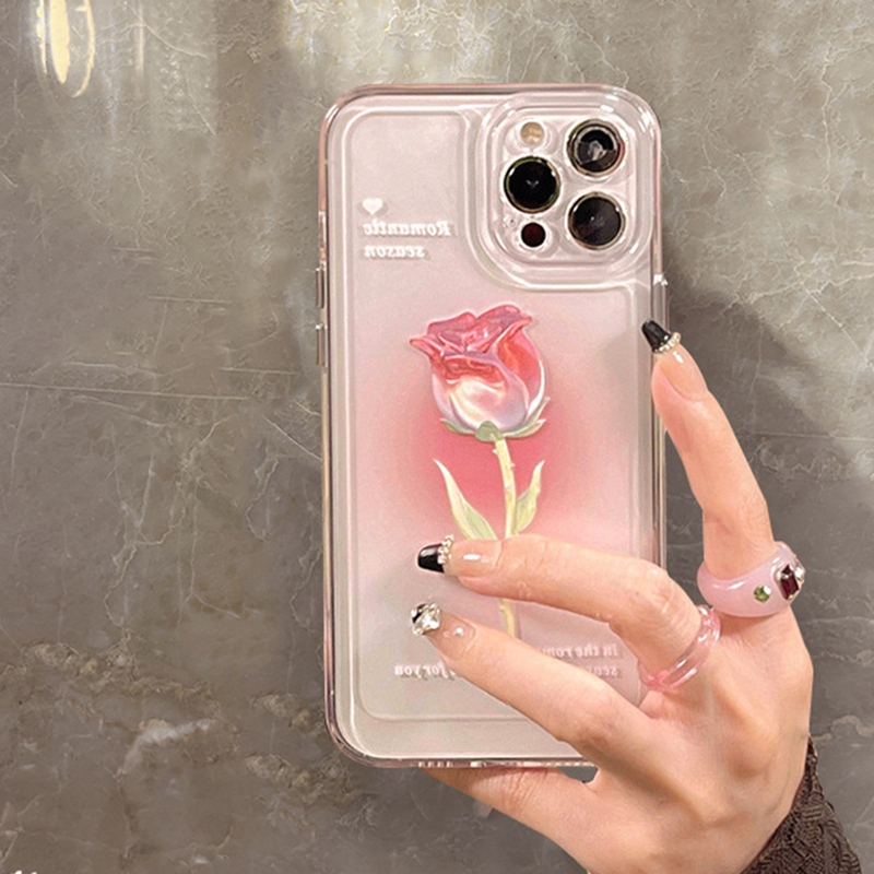 

For iPhone 13 Pro Max 6.7 inch Transparent TPU Phone Case Flower Pattern Printing Protective Cover, iPhone 13 Pro Max