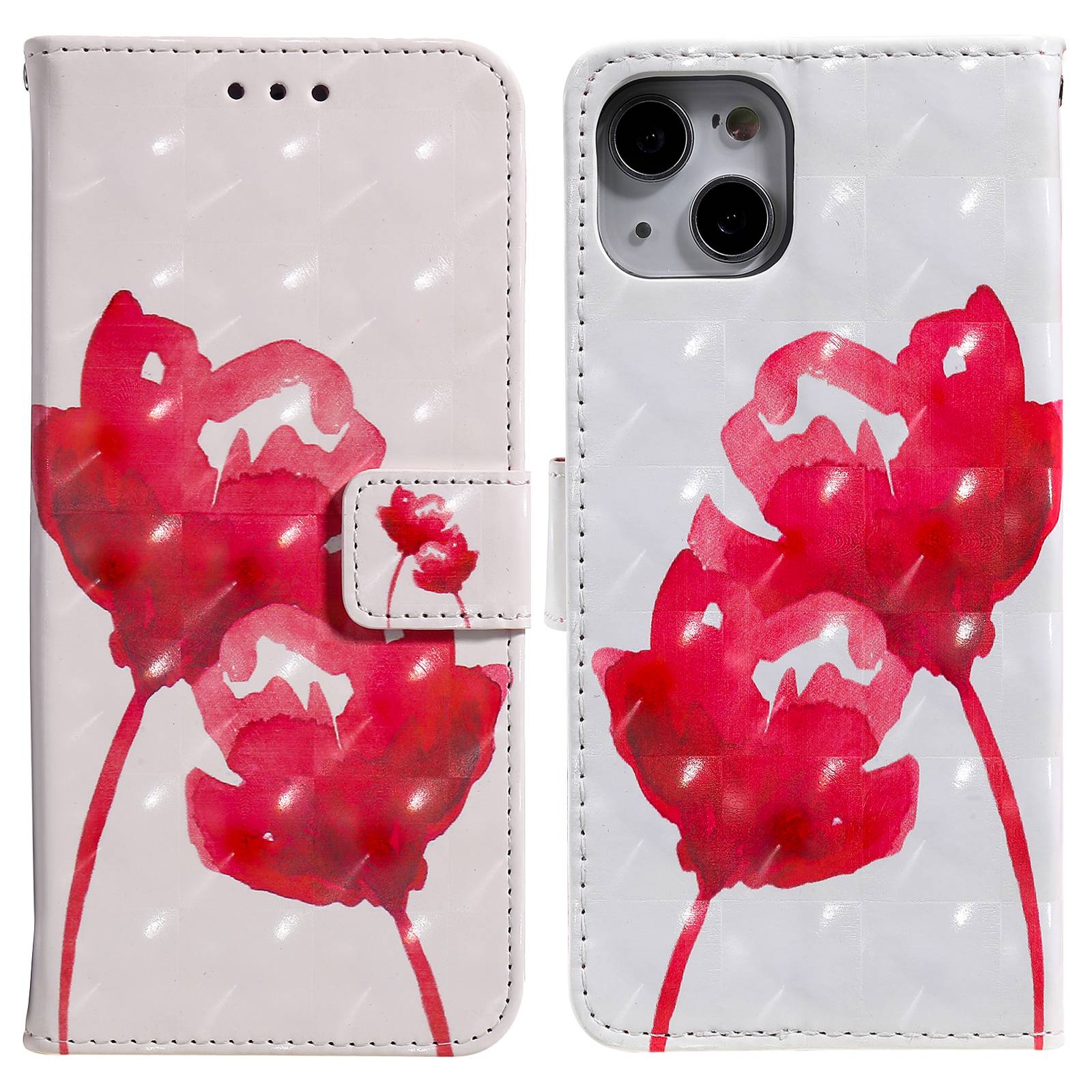 

Для Iphone 14 6,1 Дюйма с Рисунком - Красная Роза, iPhone 14