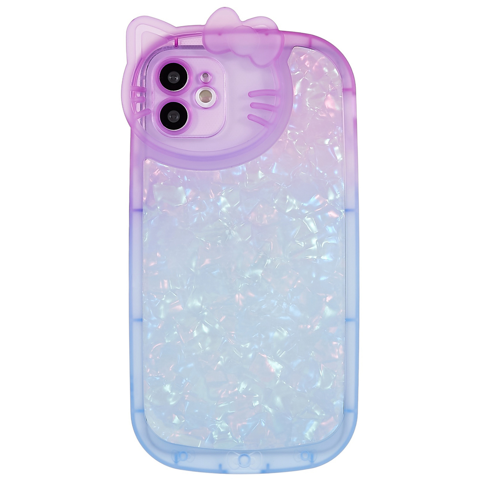 

Для Iphone 11 6,1 Дюйма Soft TPU IMD Shell Pattern Двухцветный Градиент-чехл Стильная Задняя Крышка - Пурпурный / Синий, iPhone 11 6.1 inch