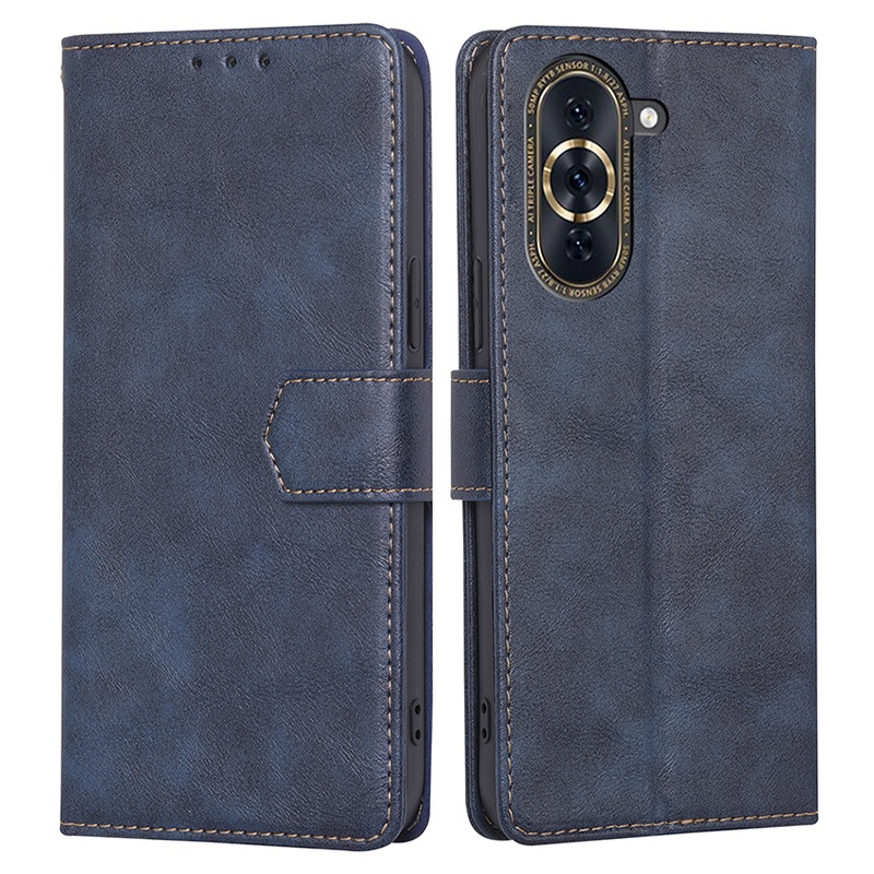 

For Huawei nova 10 Pro 4G Anti-drop Full Protection Phone Flip Wallet Case RFID Blocking Function Water-repellent PU Leather Anti-scratch Phone Cover - Blue