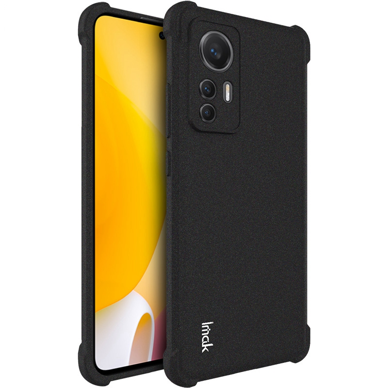 

IMAK Für Xiaomi 12 Lite 5G Gut Geschützte Matte Textur Vier Ecke TPU Mobile Hülle Case Cover - Schwarz, Xiaomi 12 Lite 5G