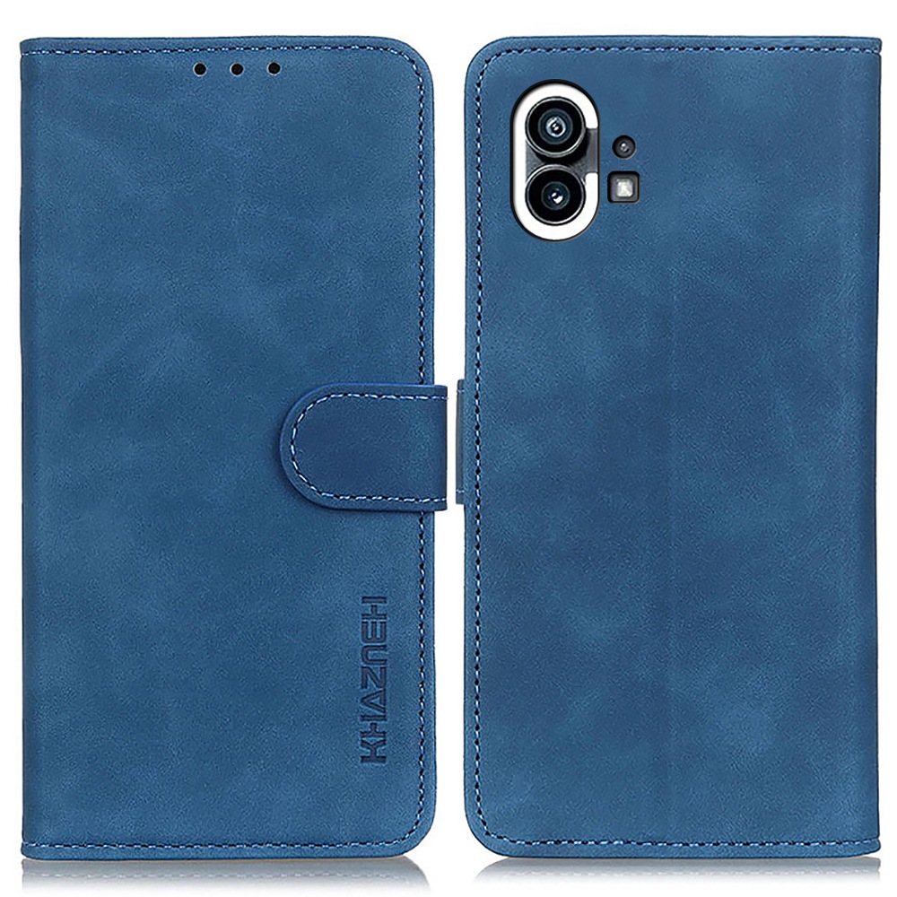 

Khazneh Für Nichts Telefon (1) 5G Retro PU Leder Telefon Flip Wallet Hülle Anti-kratzer-handy-ständer Cover - Blau, Nothing phone (1) 5G
