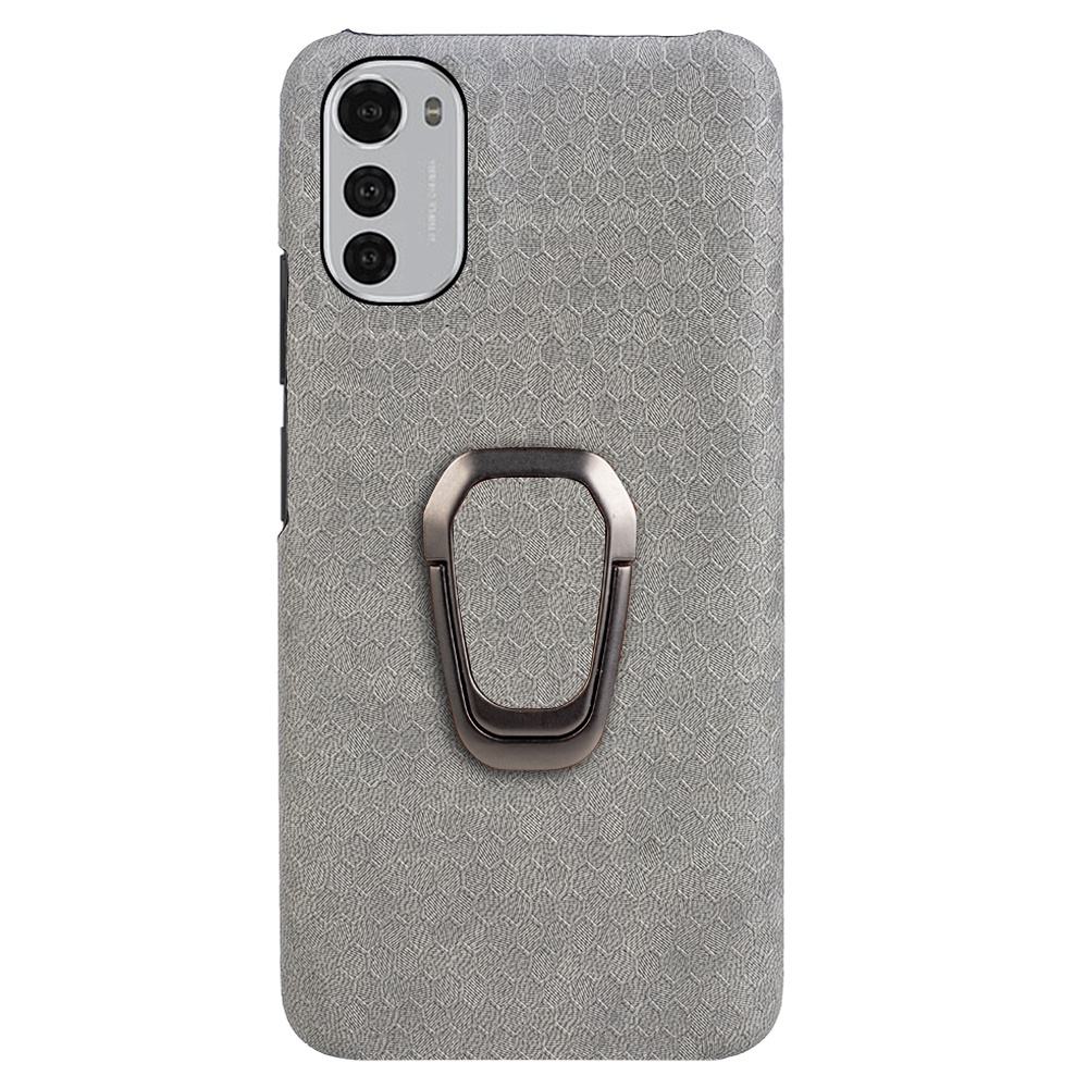 

Honeycomb-muster Telefonhülle Für Motorola Moto E32 4G, Anti-drop-kickstand-pu-leder-pc-abdeckung - Grau, Motorola Moto E32 4G