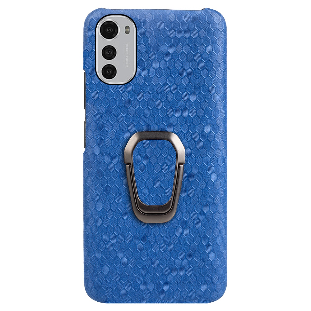 

Honeycomb-muster Telefonhülle Für Motorola Moto E32 4G, Anti-drop-kickstand-pu-leder-pc-abdeckung - Blau, Motorola Moto E32 4G