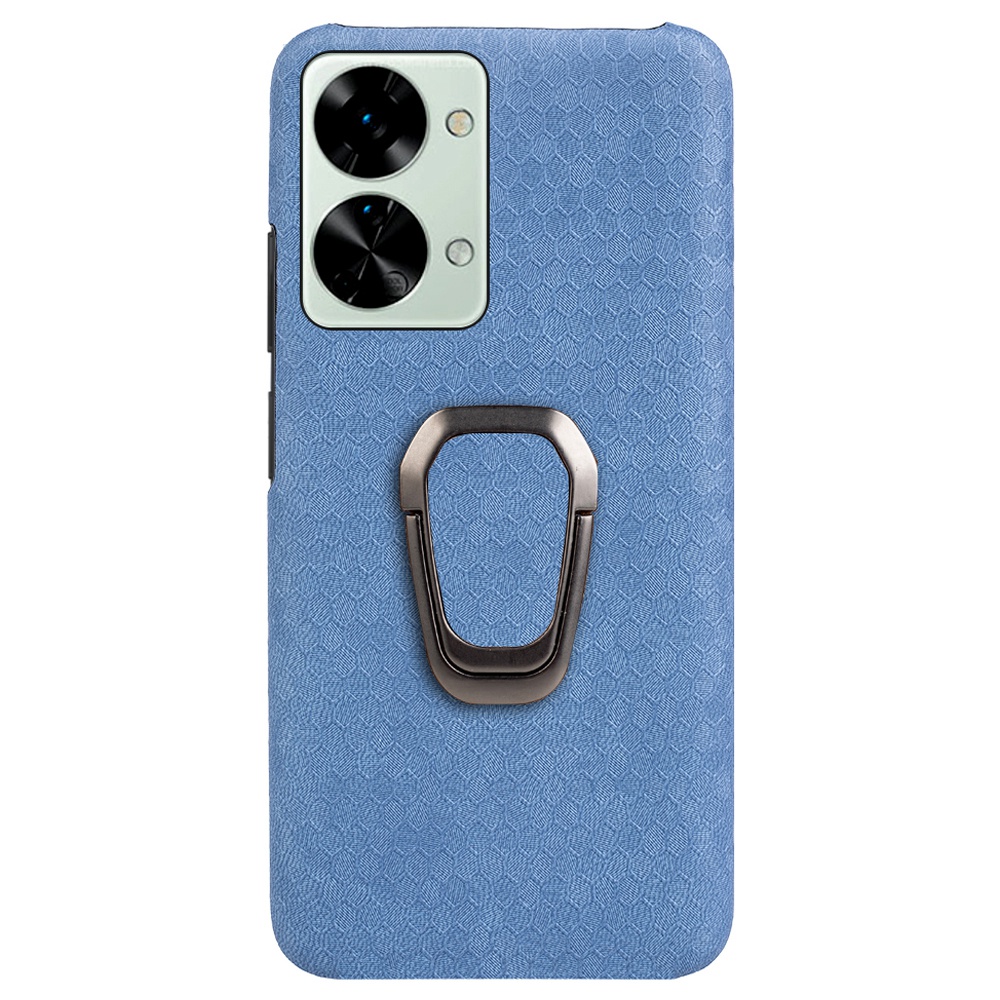 

Für OnePlus Nord 2T 5G PU Lederbeschichtete Pc-kickstand-hülle Anti-kratzer Wabenmuster Telefonabdeckung - Baby Blau, OnePlus Nord 2T 5G