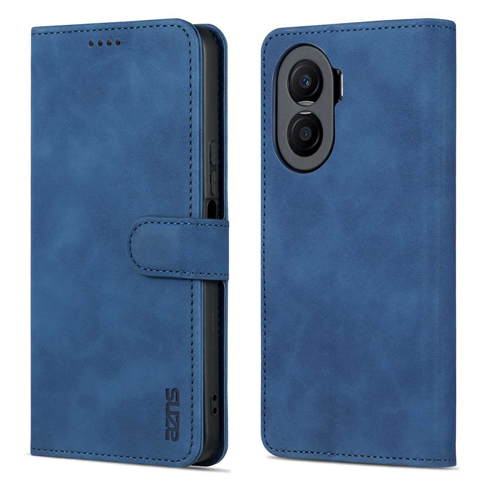 

AZNS Für Ehren X40i 5G PU Leder Flip Phone Deckung Anti-drogenschutz-standhelletasche Hülle - Blau, Honor X40i 5G