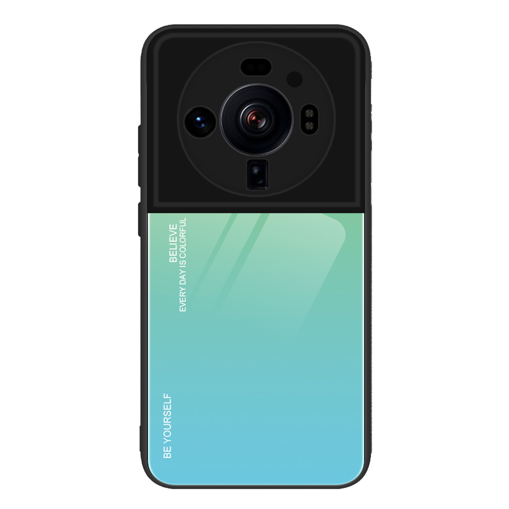 

Gradientenfarben-design-koffer Für Xiaomi 12s Ultra 5G, Temperierte Glas + PC + Tpu, Gut Geschützte Anti-wear-mobilfunkschale - Cyan / Blau, Xiaomi 12S Ultra 5G