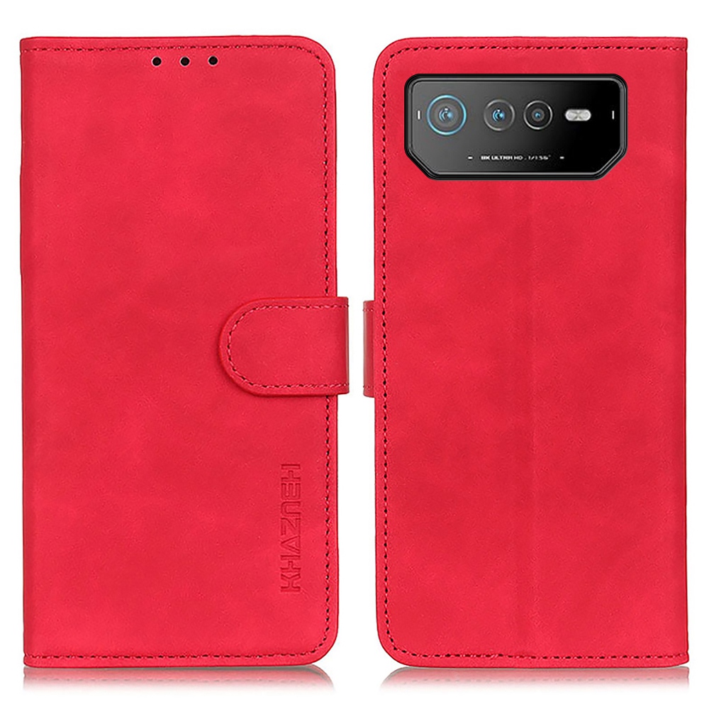 

Khazneh Für Asus Rog Telefon 6 5G Drop-sof-probon-vintage-pu-leder-deckungs-brieftasche Schutzhülle - Rot, Asus ROG Phone 6 5G
