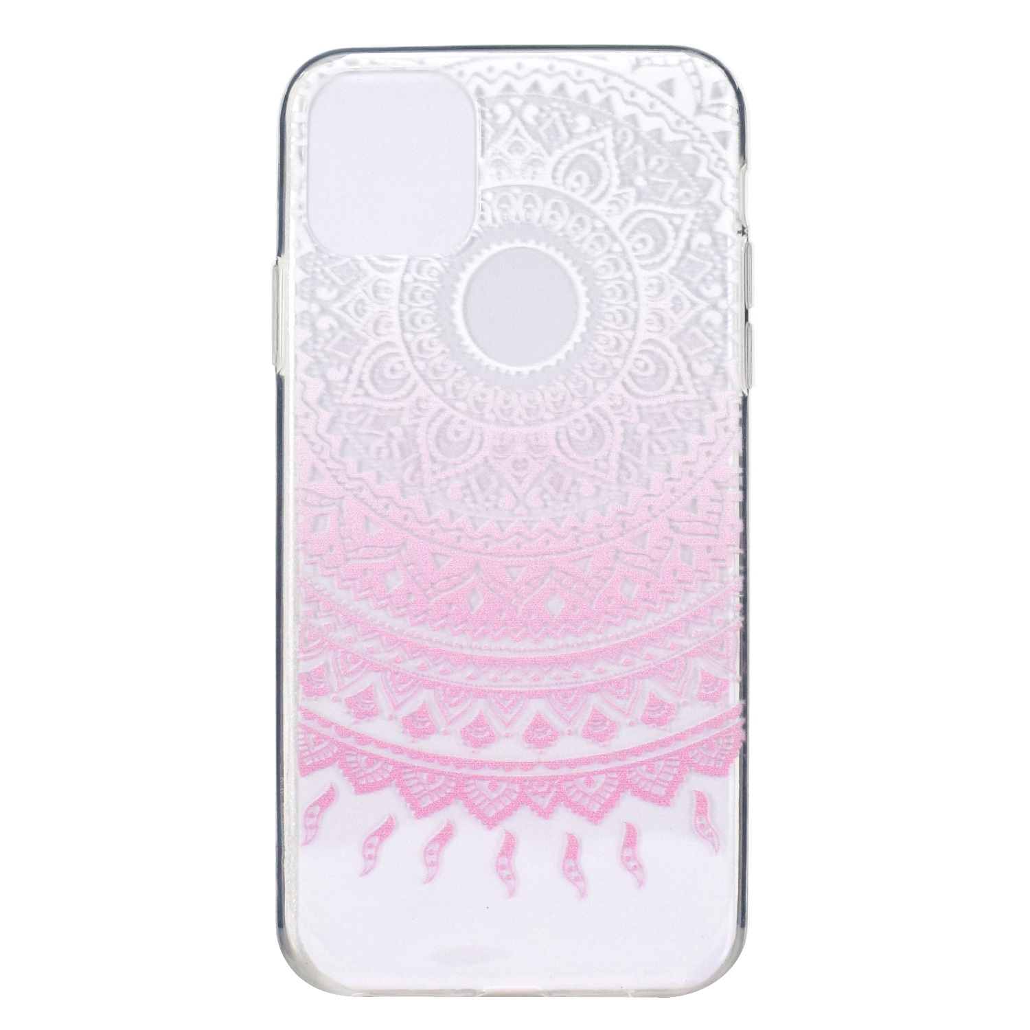 

For iPhone 14 Pro 6.1 inch Pattern Printing Ultra Slim Soft TPU Back Case Transparent Phone Cover - Pink Mandala, iPhone 14 Pro