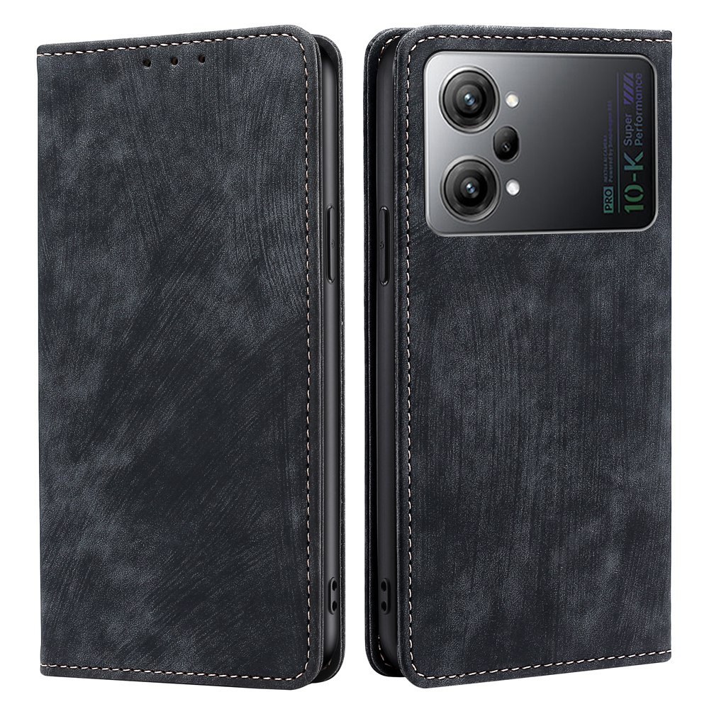 

PU Leder Telefonhülle Für Oppo K10 Pro 5G, Drop-sof-flip-wallet-stand RFID Blockierende Magnetphone Schutzabdeckung - Schwarz, Oppo K10 Pro 5G
