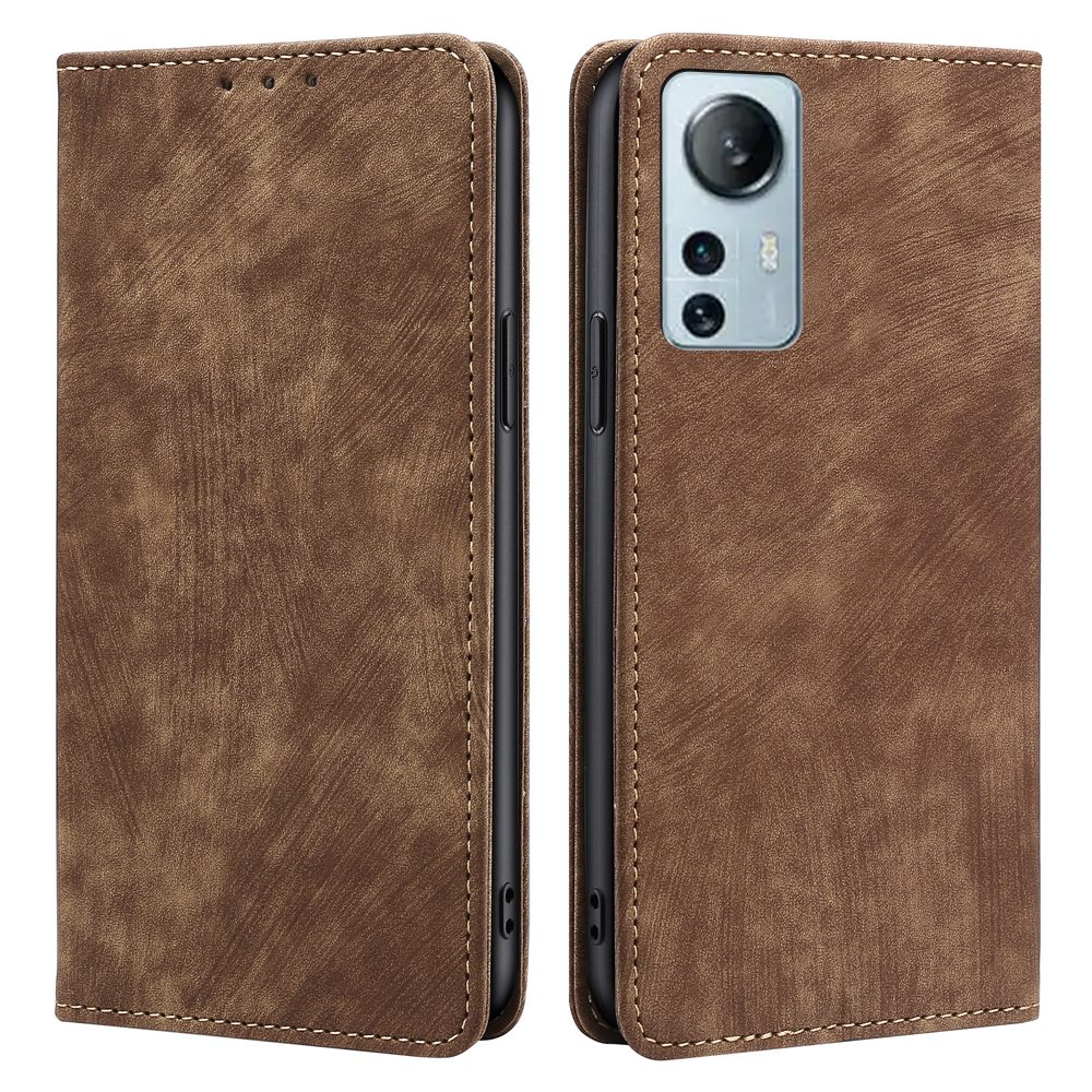 

Für Xiaomi 12 Lite 5G Drop-proof-telefonhülle PU Leder Flip Wallet Wallet Ständer RFID Blockierende Magnetische Telefonschale - Braun, Xiaomi 12 Lite 5G