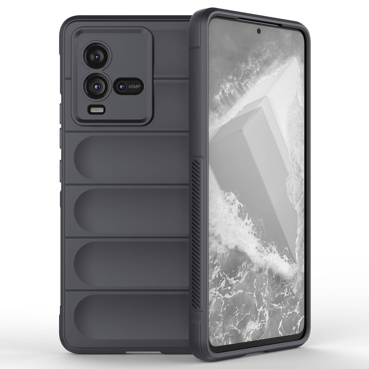 

Für Vivo Iqoo 10 5G Rugged Back Drop Protection Tpu-fall Präziser Ausschnitt Anti-kratzer-telefonabdeckung - Dunkelgrau, vivo iQOO 10 5G