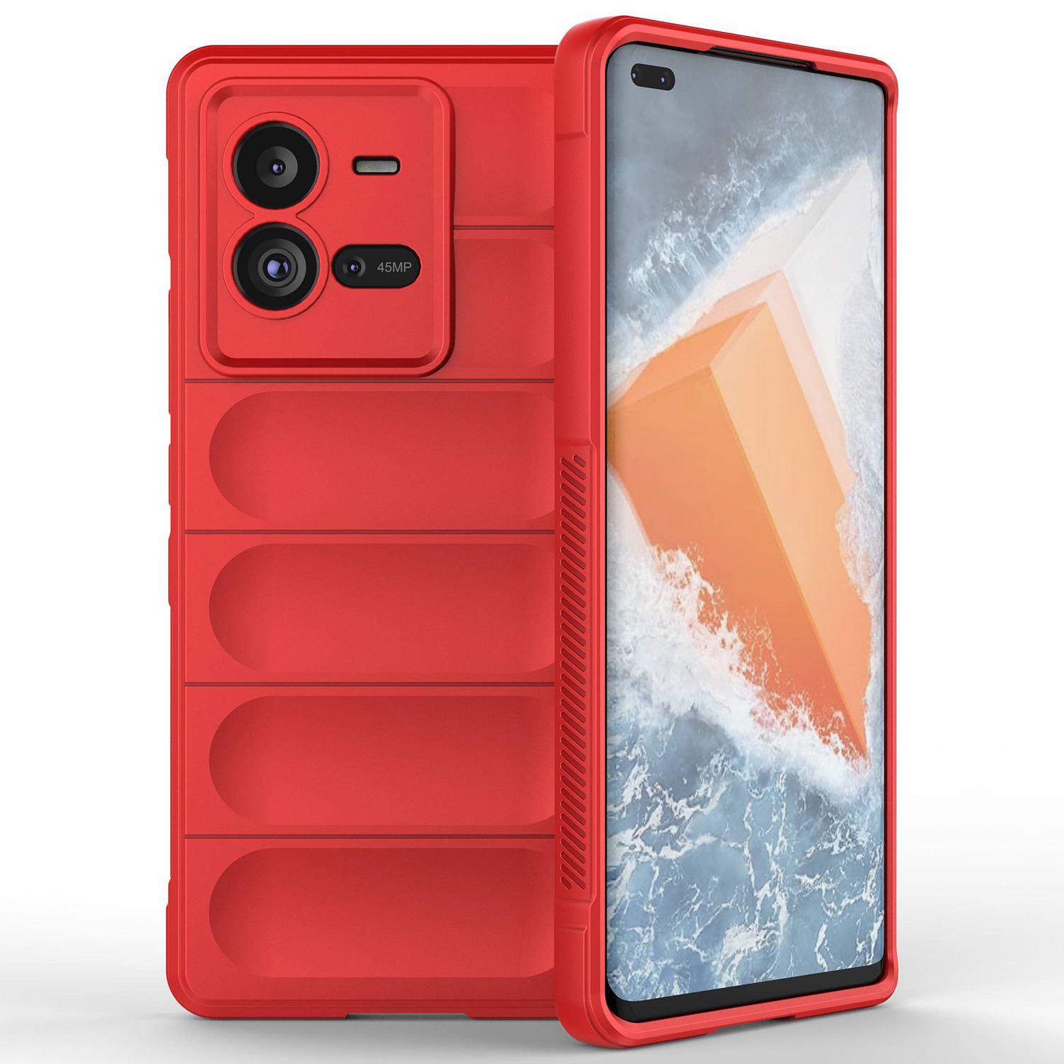 

Für Vivo Iqoo 10 Pro 5G Flexible TPU -verteidiger Rugged Phone Case Präzise Ausschnitt Kameraschutz Rückseite Abdeckung - Rot, vivo iQOO 10 Pro 5G