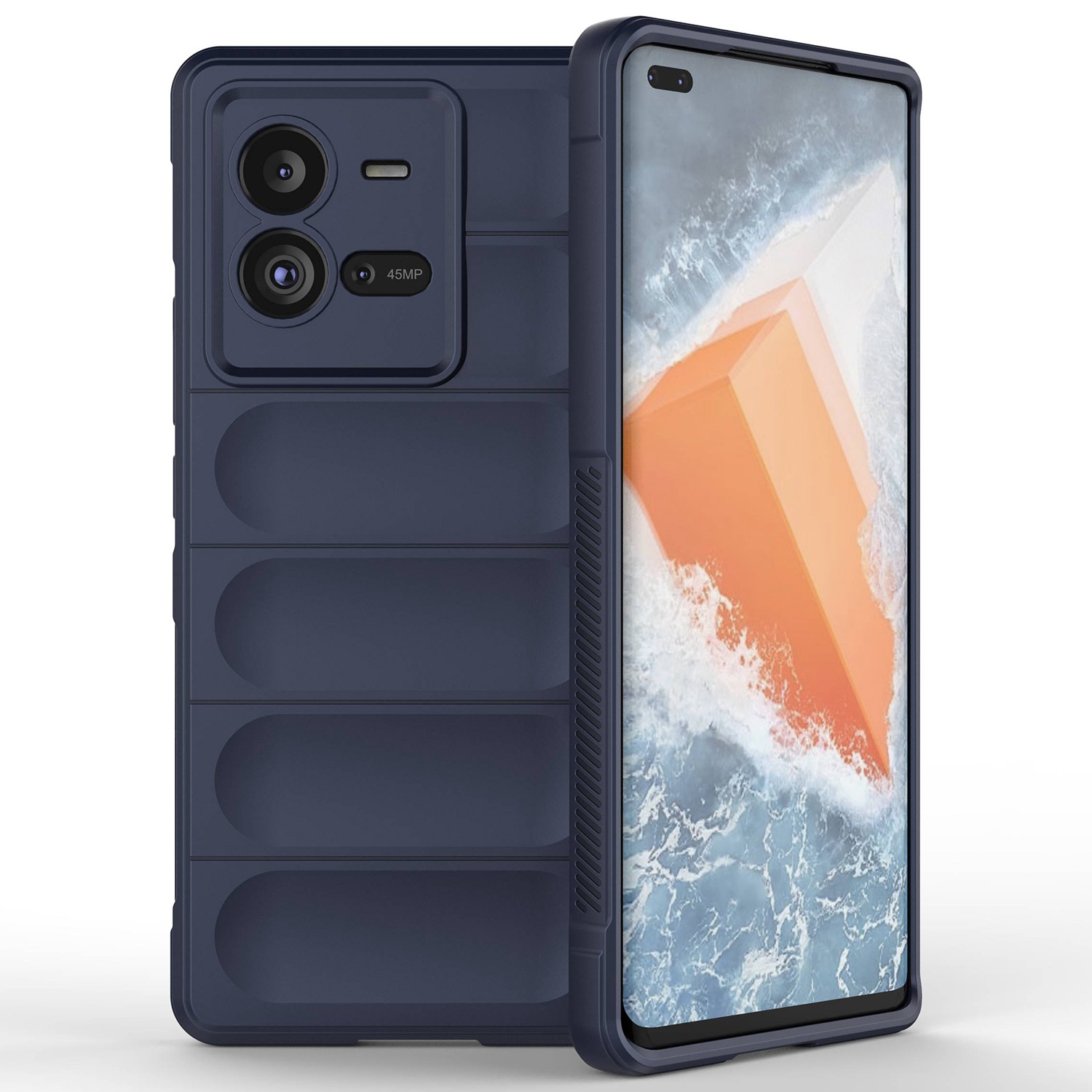 

Für Vivo Iqoo 10 Pro 5G Flexible TPU -verteidiger Rugged Phone Case Präzise Ausschnitt Kameraschutz Rückseite Abdeckung - Dunkelblau, vivo iQOO 10 Pro 5G