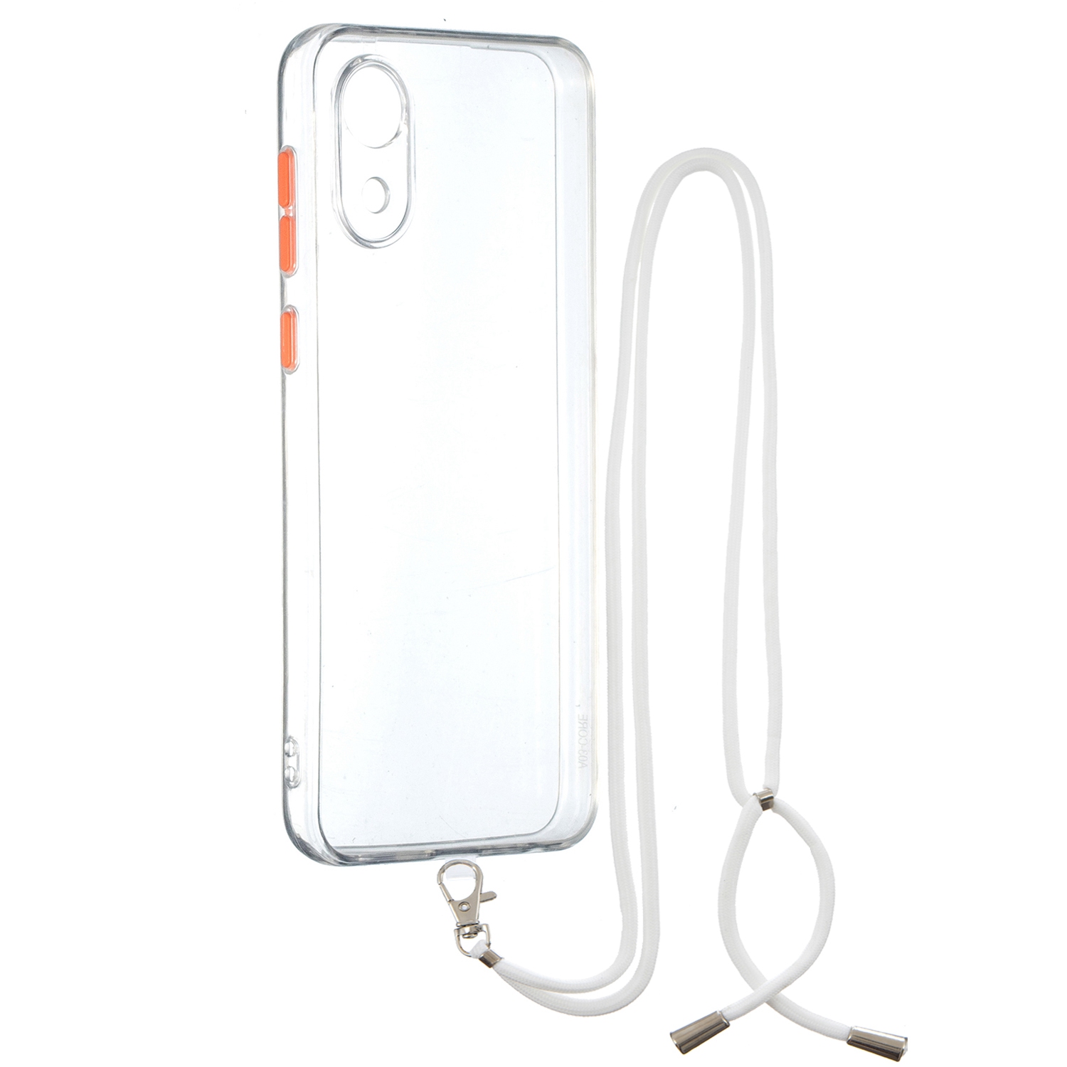 

Для Samsung Galaxy A03 Core Hard PC Soft TPU Cople Cople Crystal Clear Case Antratch Case с Lanyard - Прозрачный, Samsung Galaxy A03 Core