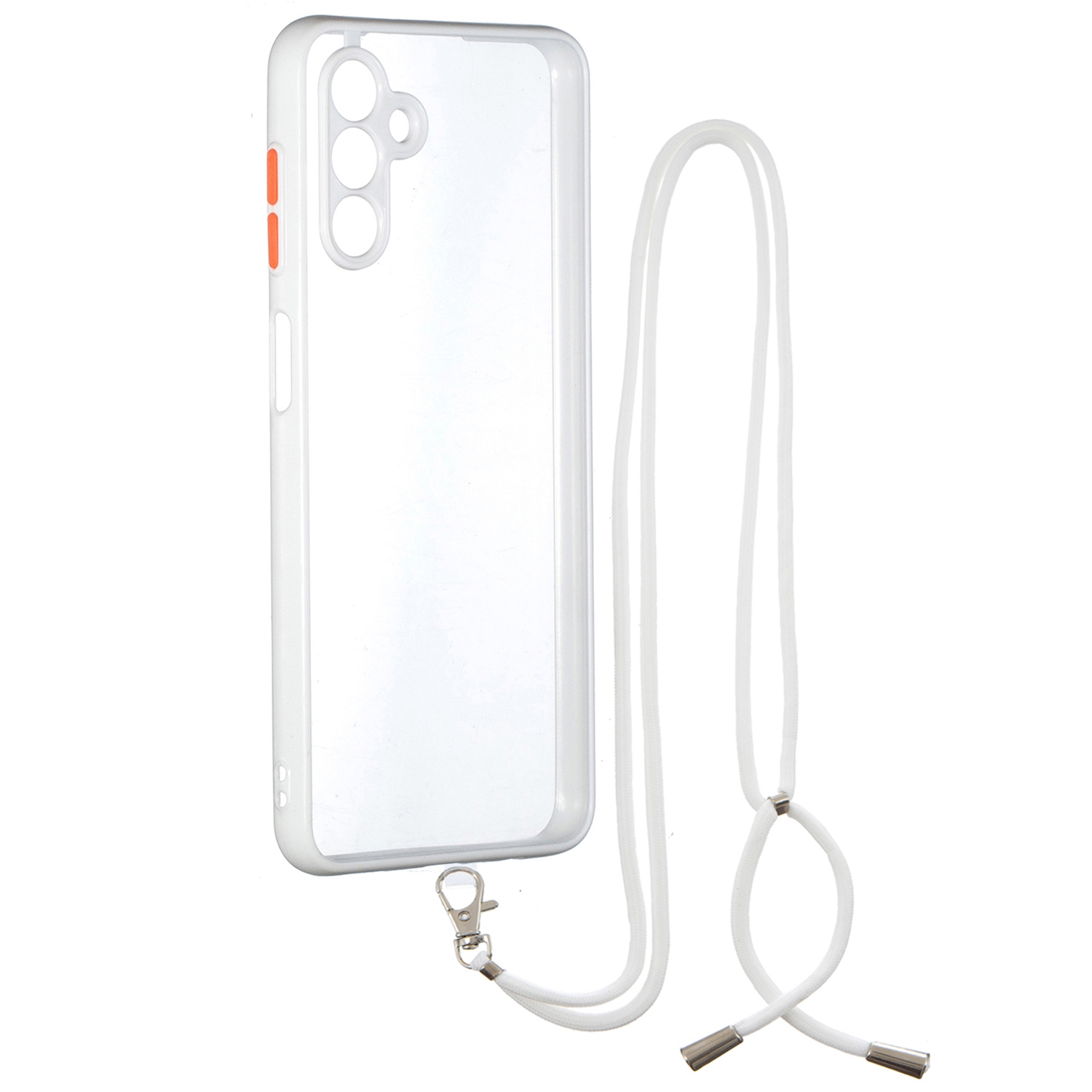 

Для Samsung Galaxy A13 5G Transparent PC Back TPU Бампер. - Белый, Galaxy A13 5G