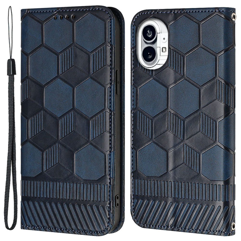

Für Nichts Telefon (1) 5G YB Sprudel Blumenserie-5-fußballstruktur Gedrucktem Stand Wallet Telefonhülle Mit Riemen - Saphir, Nothing phone (1) 5G