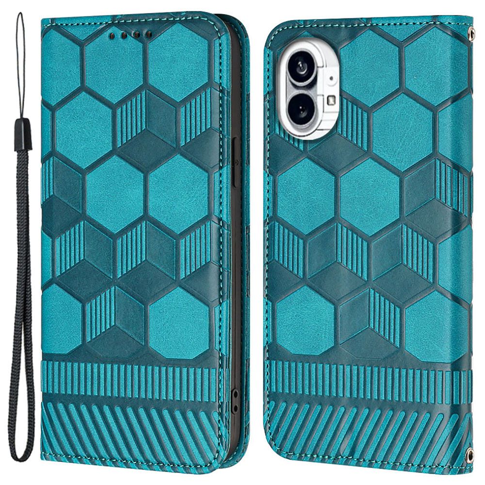 

Für Nichts Telefon (1) 5G YB Sprudel Blumenserie-5-fußballstruktur Gedrucktem Stand Wallet Telefonhülle Mit Riemen - Blau, Nothing phone (1) 5G