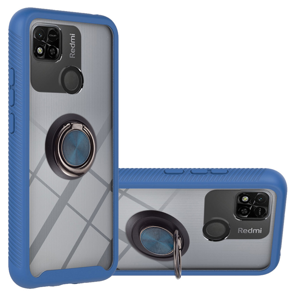 

YB PC Series-5 Anti-scratch-kickstand Zurück-cover Für Xiaomi Redmi 10a / Redmi 9c 4g / 9c NFC, Schockdes Telefongehäuse Mit Ringhalter - Saphir, Xiaomi Redmi 10A