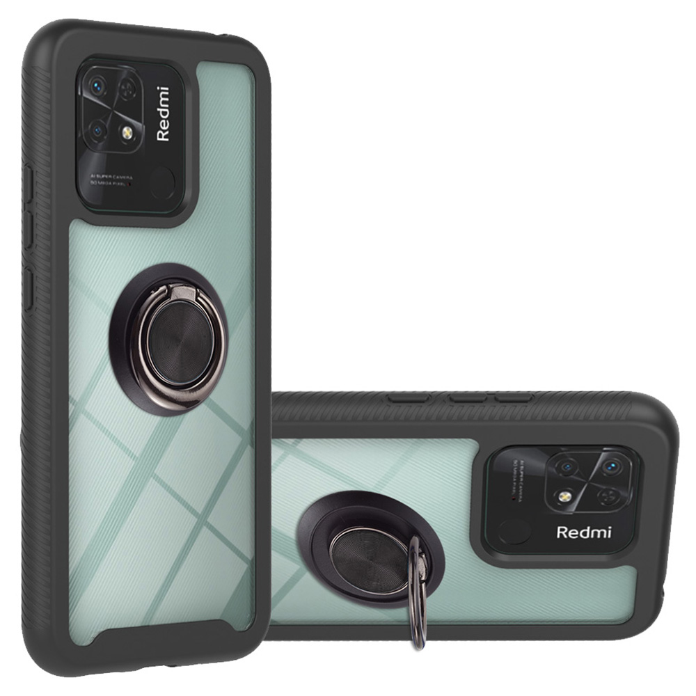

YB PC Series-5-schutzabdeckung Für Xiaomi Redmi 10C 4G, Drop-proof-telefonhülle Mit Ringhalter - Schwarz, Xiaomi Redmi 10C 4G