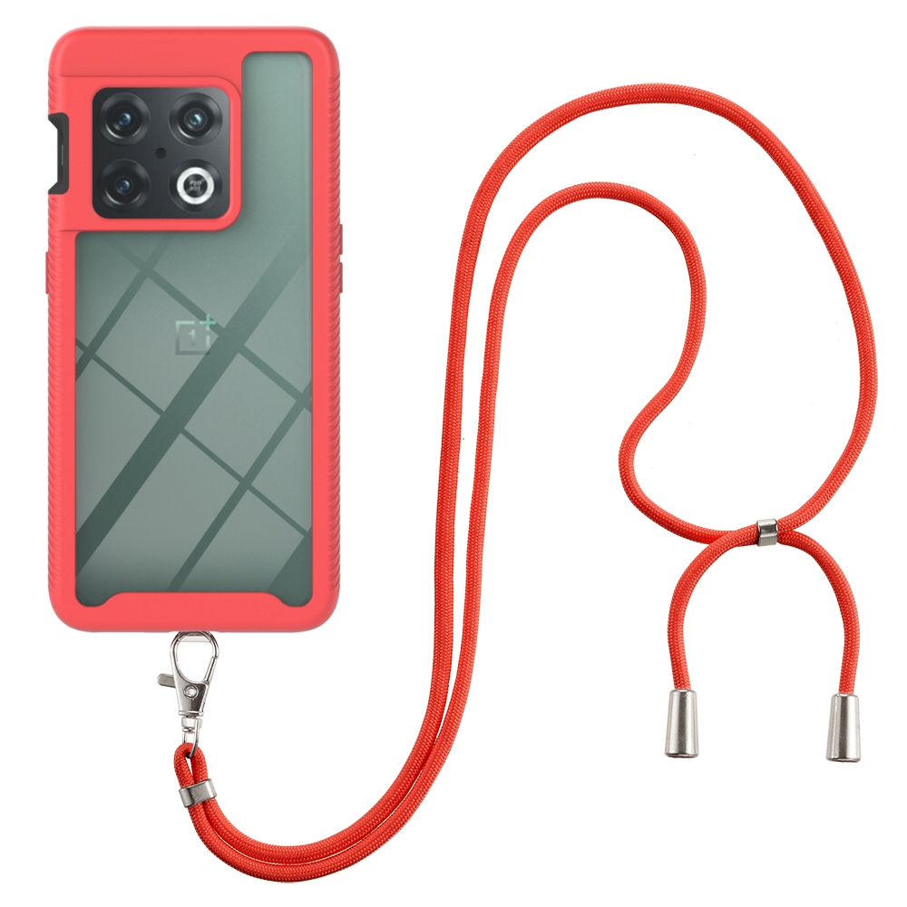 

YB PC Series-4 Drop-proof-telefonabdeckung Für OnePlus 10 Pro 5G, Schutzhülle Anti-kratzer Mit Einstellbarem Lanyard - Rot, OnePlus 10 Pro 5G