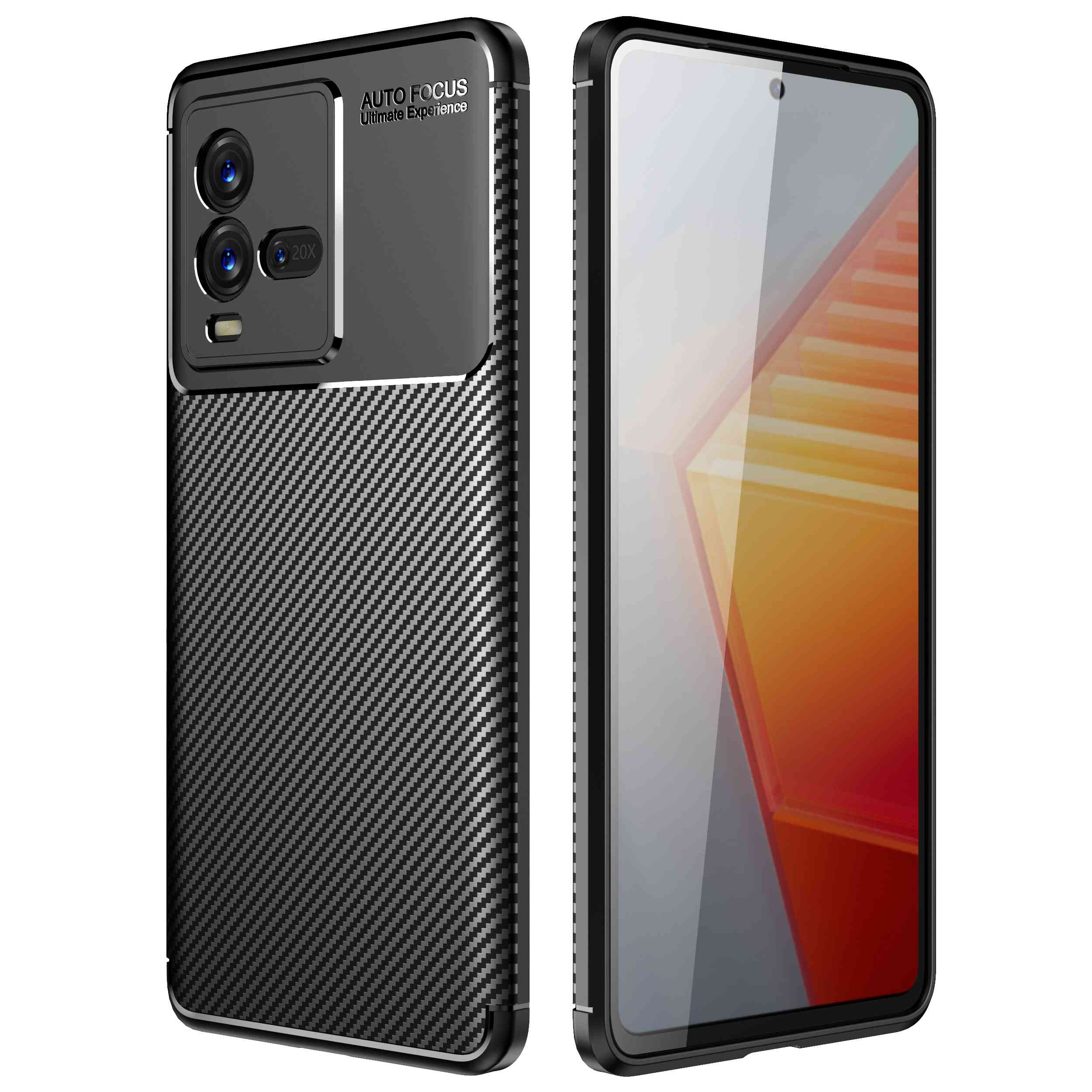 

Für Vivo Iqoo 10 5G Carbonfaser Texture DesignSoft TPU Case Anti-schlupf-fingerabdruck-resistente Schutzhelferabdeckung - Schwarz, vivo iQOO 10 5G