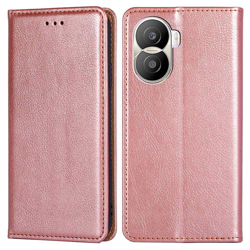 

Für Ehren X40i 5G Full Protection Phone Hülle PU Leder Flip Folio Brieftasche Cover Stand Telefonschale - Roségold, Honor X40i 5G