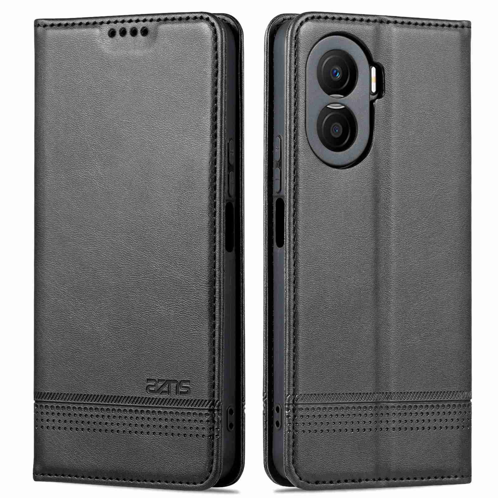 

AZNS Für Ehren X40i 5G Anti-scratch PU Leder Viewing Ständer Flip Cover Wallet Magnet Auto Classion Telefonschaft - Schwarz, Honor X40i 5G