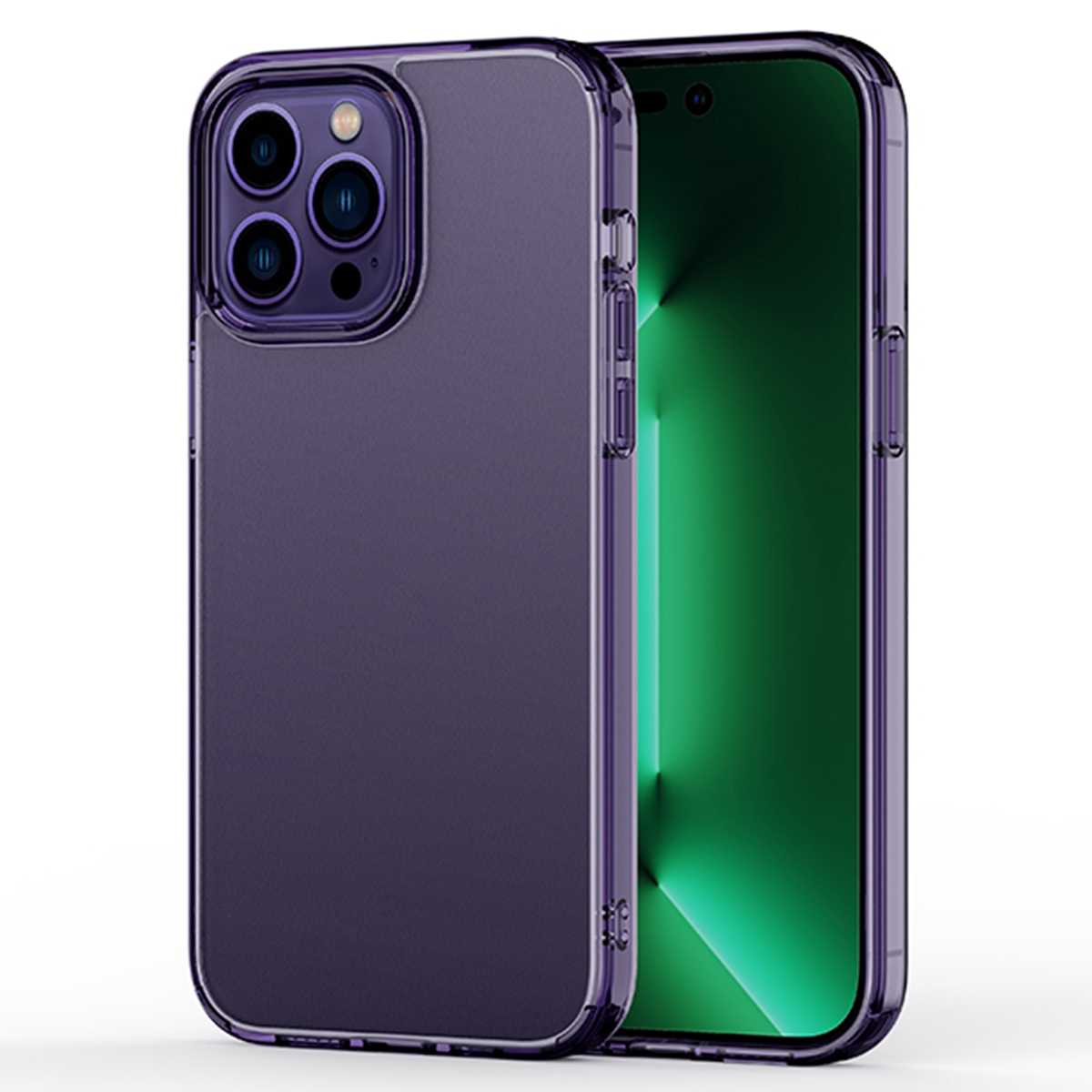 

Crystal Matte Phone Case Для Iphone 14 Pro Max 6,7 Дюйма, Ultra Slim PC + TPU Shock -resect Mobile Phone - Прозрачный Фиолетовый, iPhone 14 Pro Max