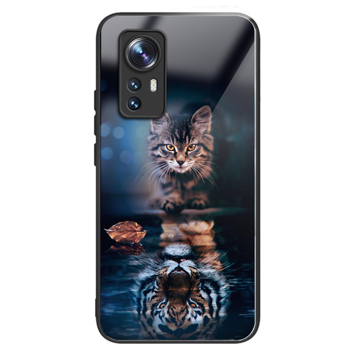 

Für Xiaomi 12 5g / 12x 5g / 12S 5G Schockdes TPU -rahmen Temperiertes Glas Rückenschalenmuster Druckphase Handy Hülle - Katze Und Tiger, Xiaomi 12 5G