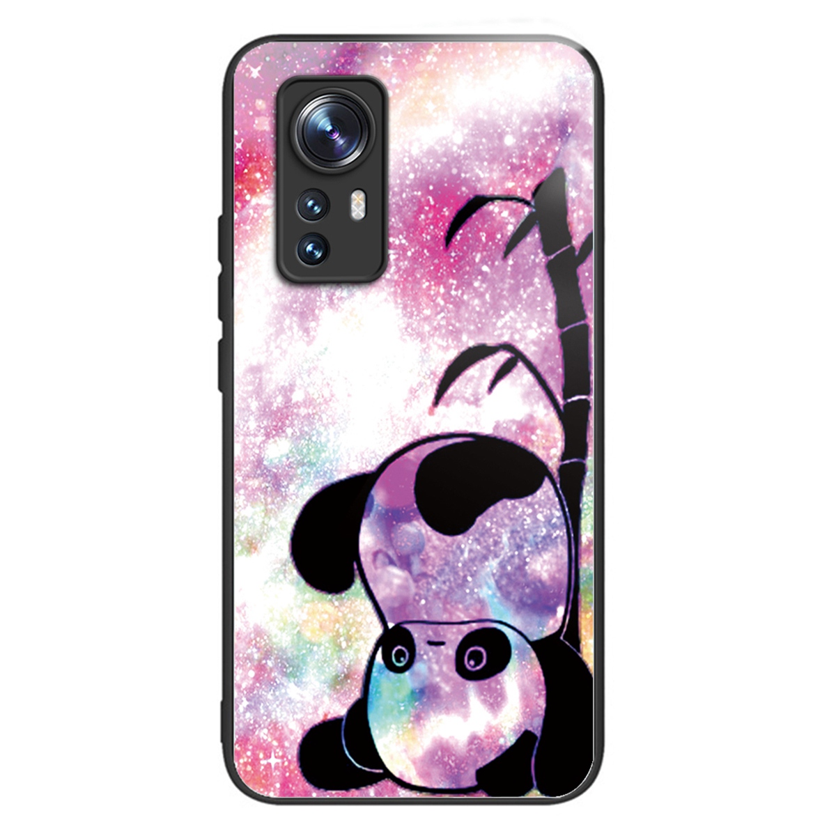 

Für Xiaomi 12 5g / 12x 5g / 12S 5G Schockdes TPU -rahmen Temperiertes Glas Rückenschalenmuster Druckphase Handy Hülle - Netter Panda, Xiaomi 12 5G
