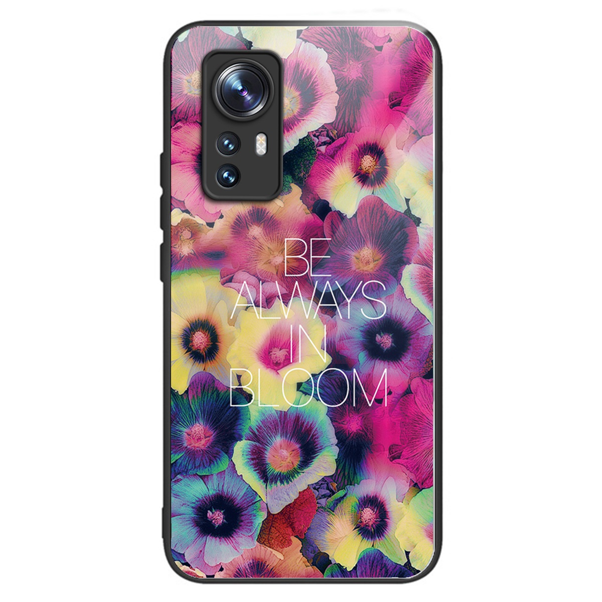 

Für Xiaomi 12 5g / 12x 5g / 12S 5G Schockdes TPU -rahmen Temperiertes Glas Rückenschalenmuster Druckphase Handy Hülle - Farbenfrohe Blumen, Xiaomi 12 5G