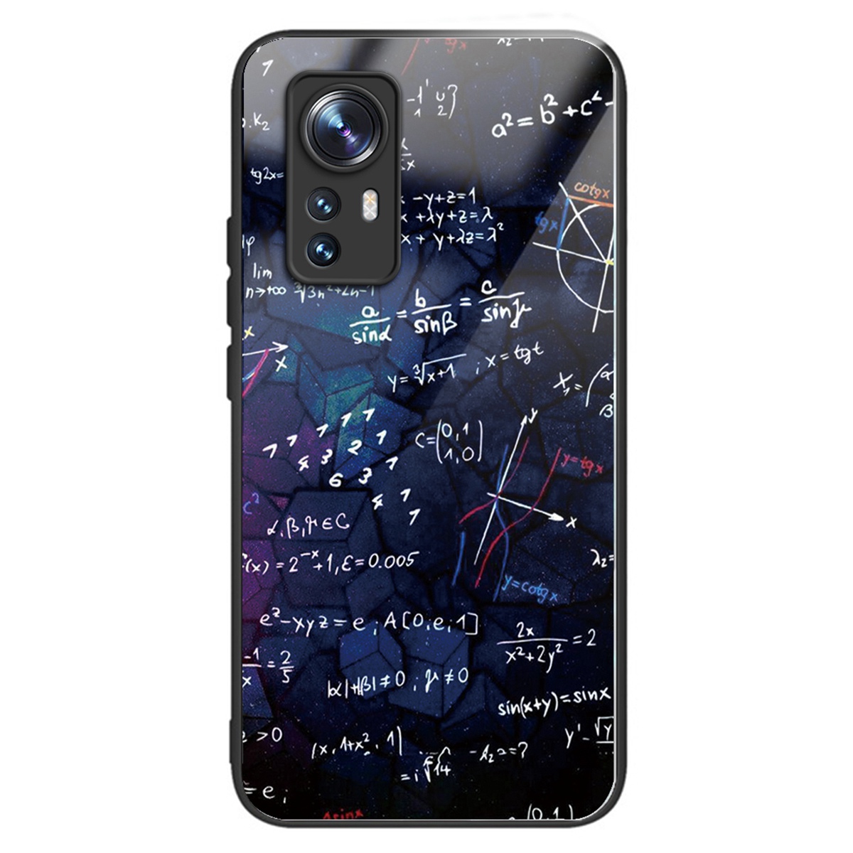 

Für Xiaomi 12 5g / 12x 5g / 12S 5G Schockdes TPU -rahmen Temperiertes Glas Rückenschalenmuster Druckphase Handy Hülle - Gleichung, Xiaomi 12 5G