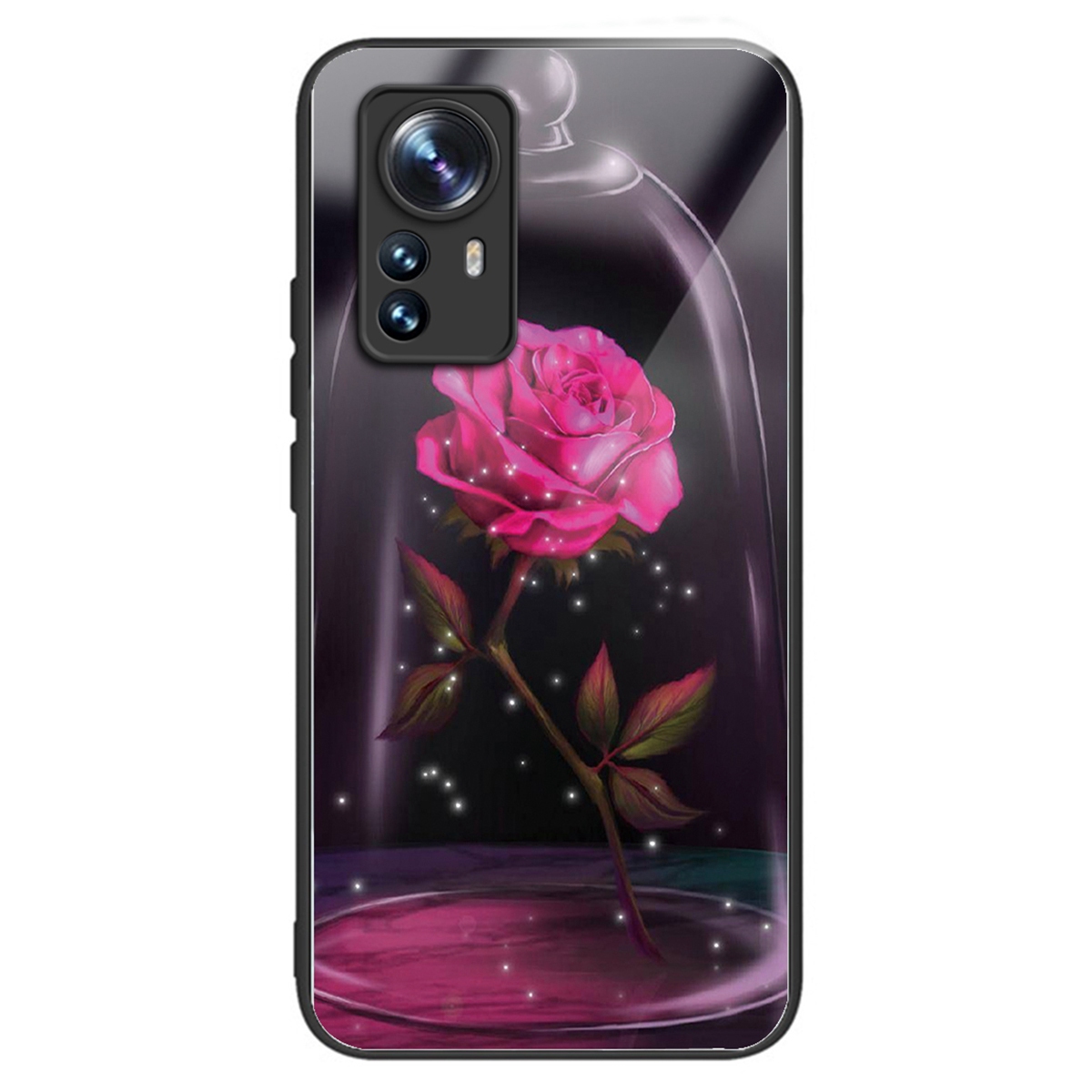

Für Xiaomi 12 Pro 5g / 12s Pro 5g / 12 Pro (abmessung) 5G TPU + Tempered Glass-haste Muster Druckendruck - Rose, Xiaomi 12 Pro 5G