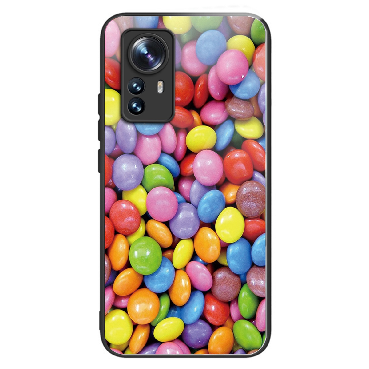 

Für Xiaomi 12 Pro 5g / 12s Pro 5g / 12 Pro (abmessung) 5G TPU + Tempered Glass-haste Muster Druckendruck - Regenbogen Süßigkeiten, Xiaomi 12 Pro 5G