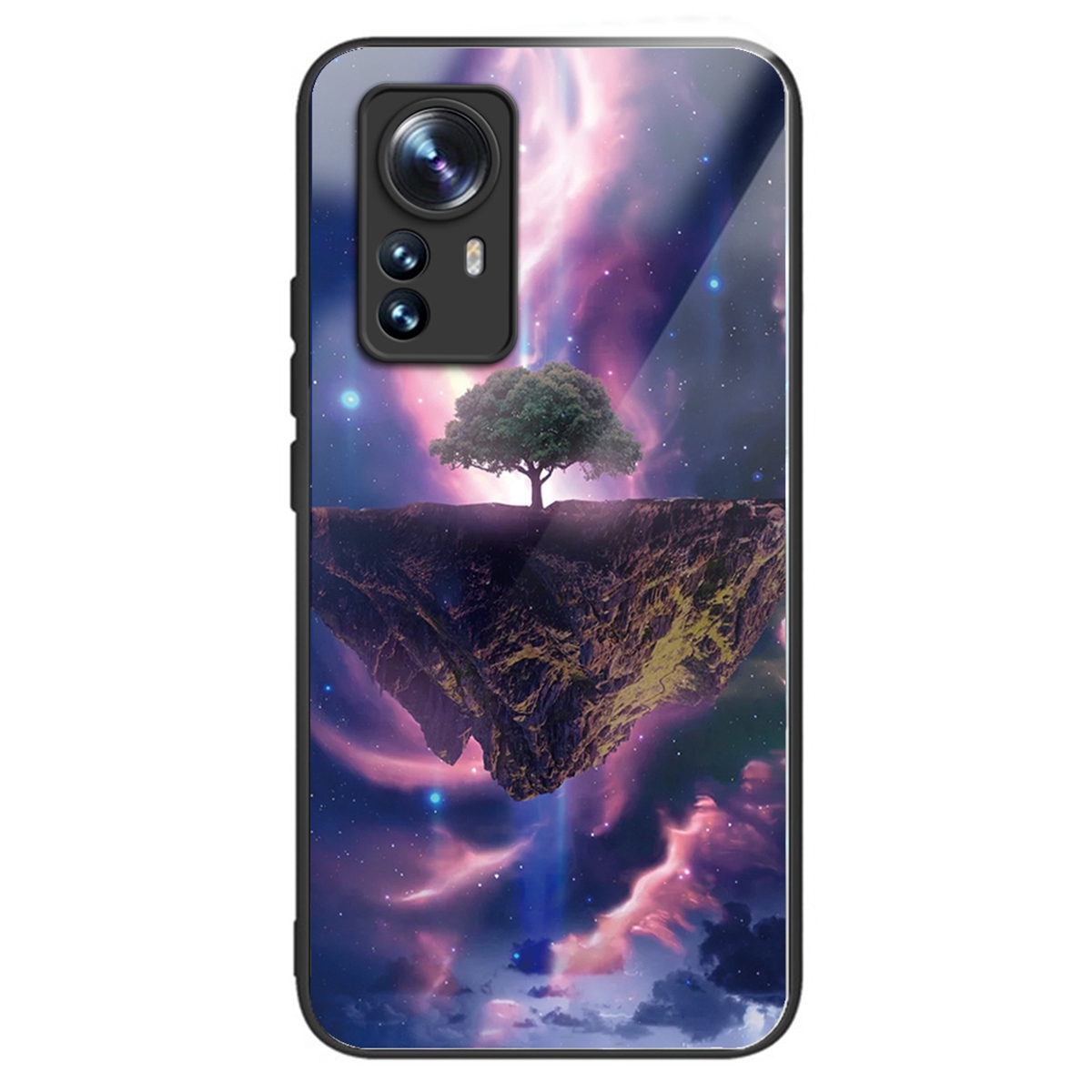 

Für Xiaomi 12 Pro 5g / 12s Pro 5g / 12 Pro (abmessung) 5G TPU + Tempered Glass-haste Muster Druckendruck - Aurora Nacht, Xiaomi 12 Pro 5G