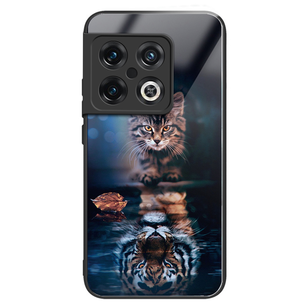

Für OnePlus 10 Pro 5G Tpu-rahmen Temperierte Glas-rücken-handy-fallmuster-druck-anti-drop-abdeckung - Katze Und Tiger, OnePlus 10 Pro 5G
