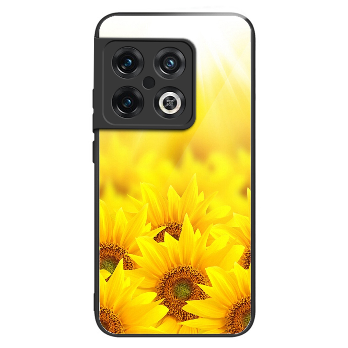 

Für OnePlus 10 Pro 5G TPU -rahmen Temperierte Glas Rückenhybrid -hülle Sonnenblumenmuster Druckmobile Abdeckung - Stil C, OnePlus 10 Pro 5G