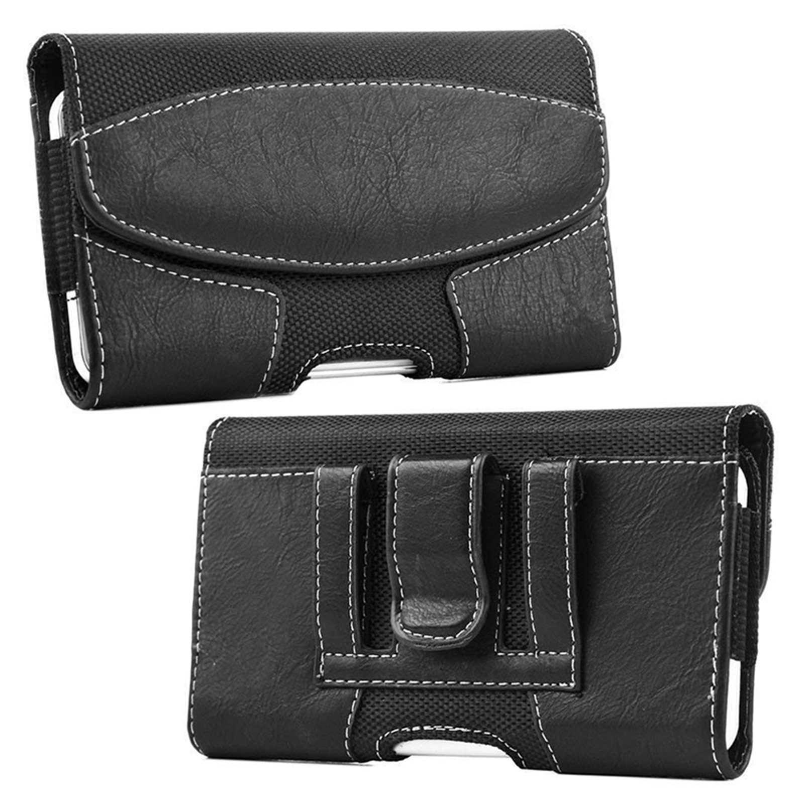

Multifunktionstasche Für 6,9-7,2-zoll-handys PU Leder Taillenbeutel (xxxl) - Schwarz, Universal