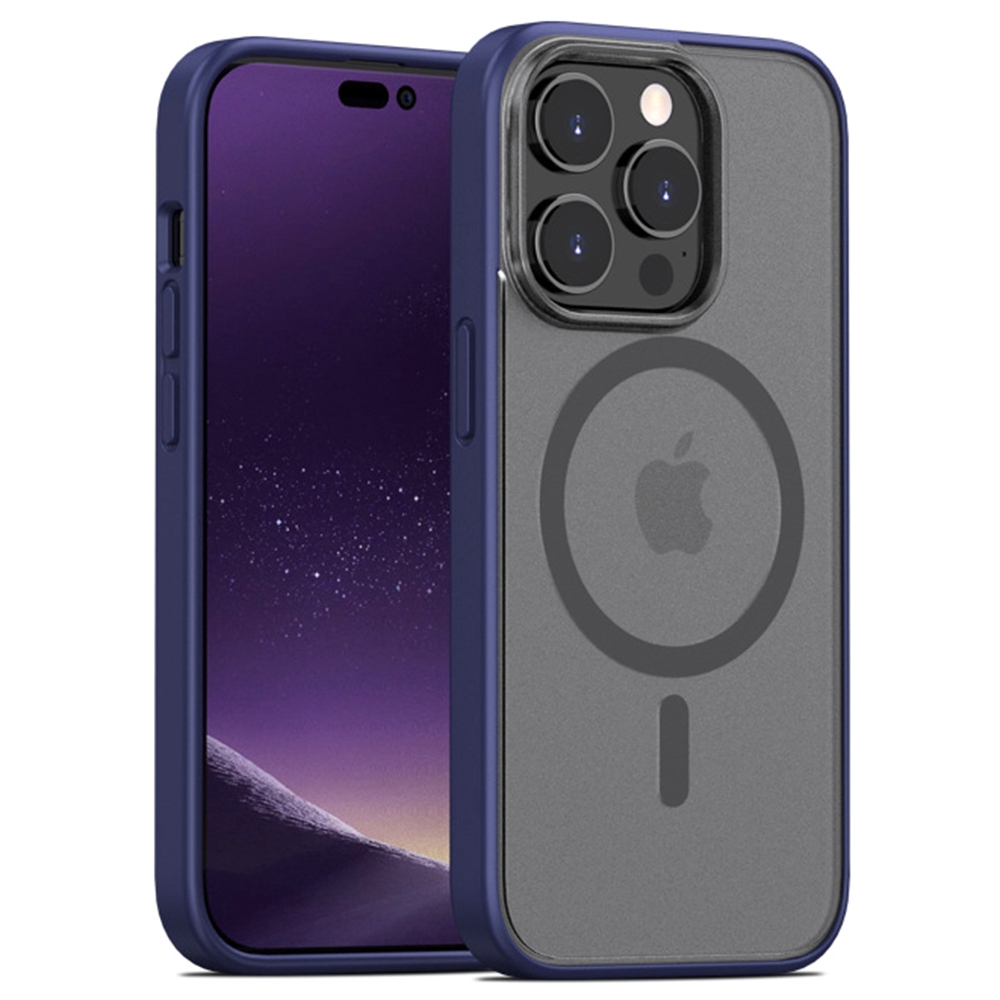 

Anti-Fall TPU+PC Case for iPhone 14 Pro 6.1 inch Shockproof Magnetic Cover Full Protection Slim Case - Blue, iPhone 14 Pro 6.1 inch