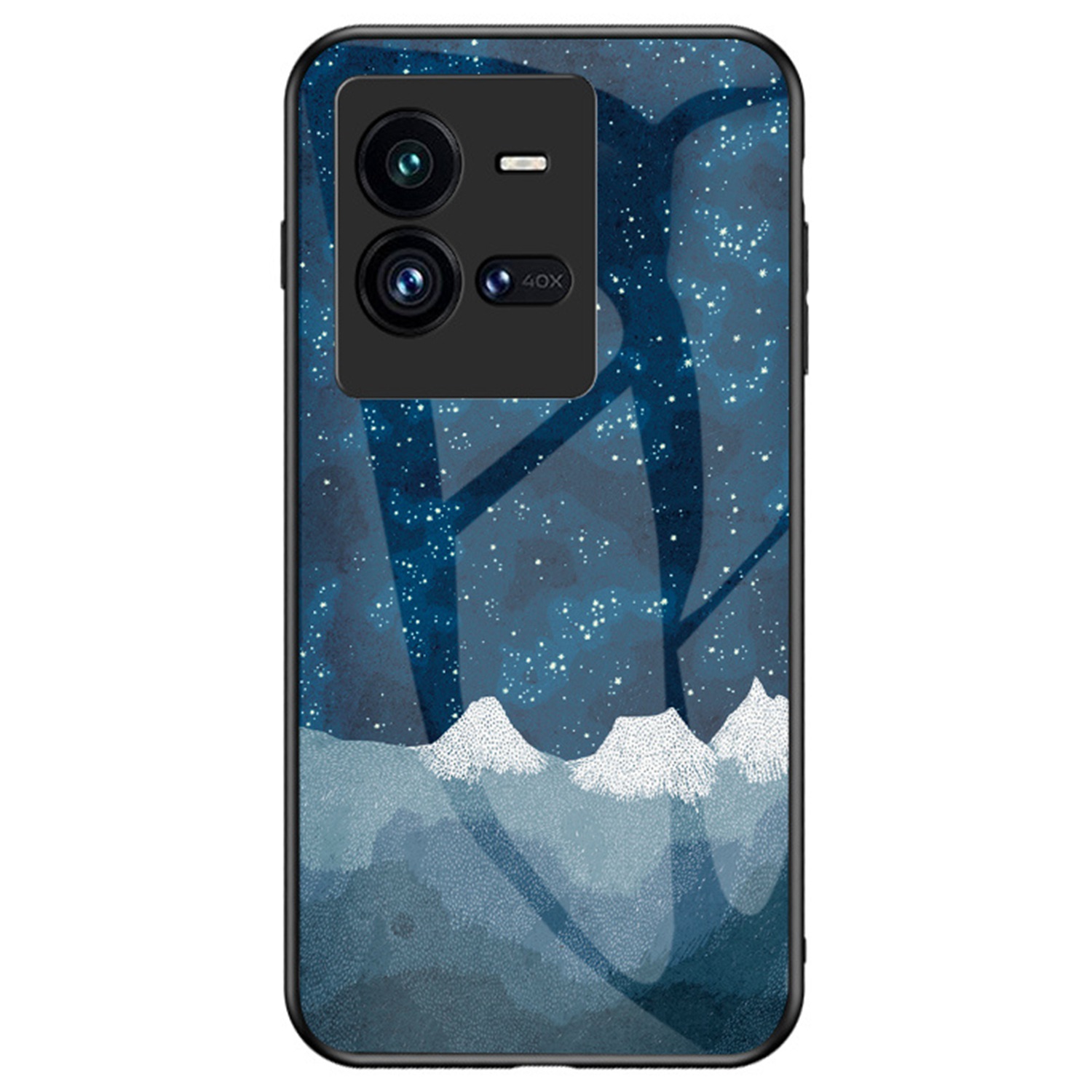 

Für Vivo Iqoo 10 Pro 5G Kratzfeste Sternenferne Himmel Muster Design Shell TPU TPU Tempered Glass PC Telefonabdeckung - Strenger Strenger, vivo iQOO 10 Pro 5G