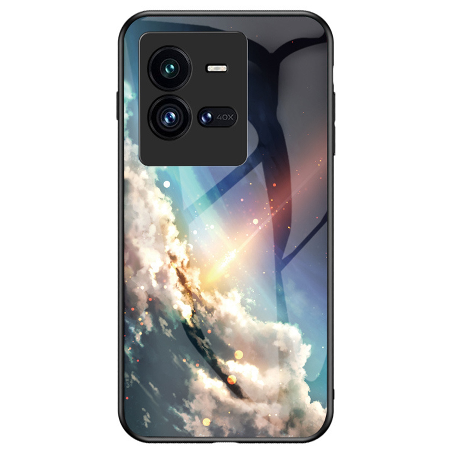 

Für Vivo Iqoo 10 Pro 5G Kratzfeste Sternenferne Himmel Muster Design Shell TPU TPU Tempered Glass PC Telefonabdeckung - Heller Sternenhimmel, vivo iQOO 10 Pro 5G