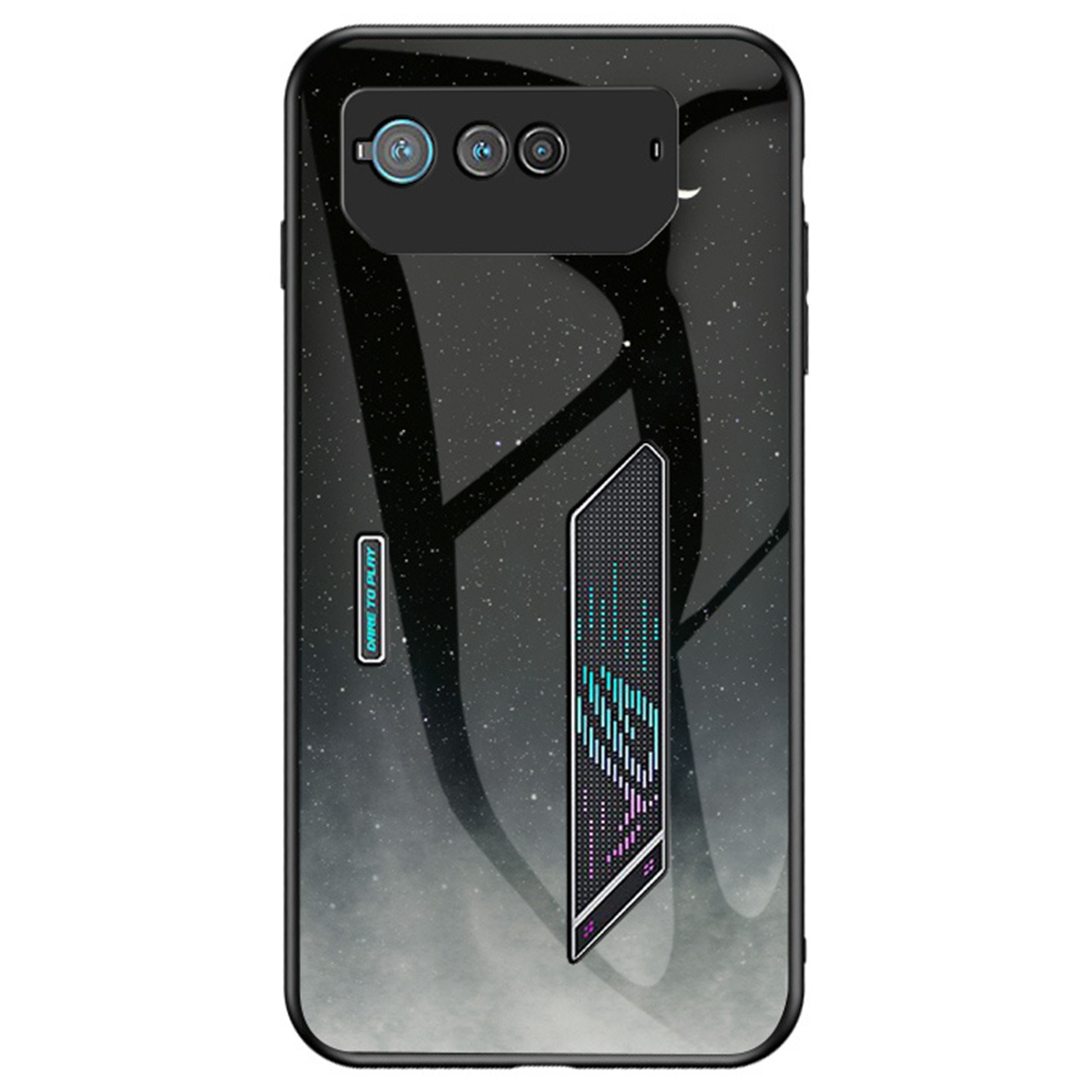 

Für Asus Rog Phone 6 5G Airbag Anti-fall-fall Starry Sky Muster Design Zurück-abdeckung PC TPU Tempered Glase Anti-kratzer-hülle - Sternenmond, Asus ROG Phone 6 5G