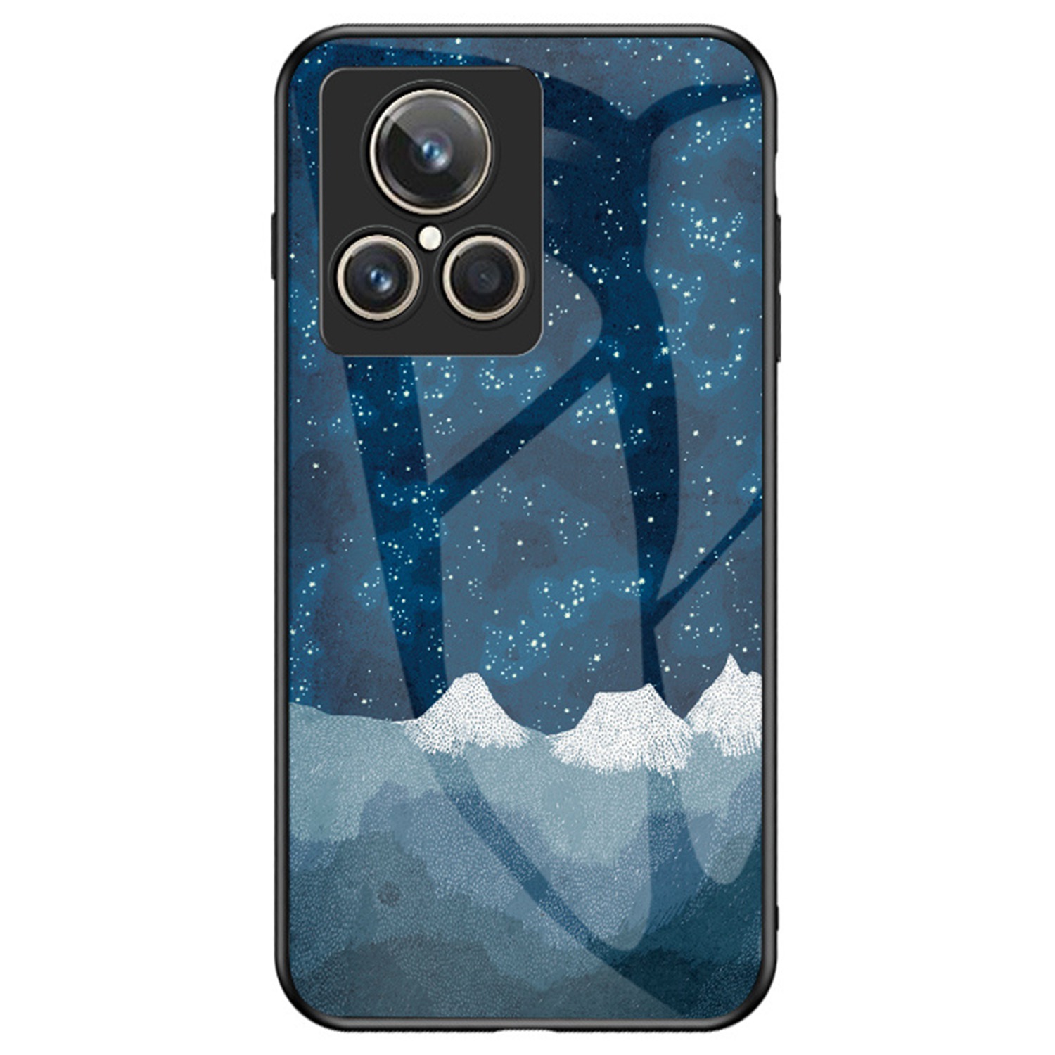 

Für Realme GT2 Explorer Master 5G Airbag Anti-droge Starry Sky Muster Design Zurück-deckung TPU TPU Temperte Glass PC Telefung - Strenger Strenger, Realme GT2 Explorer Master 5G