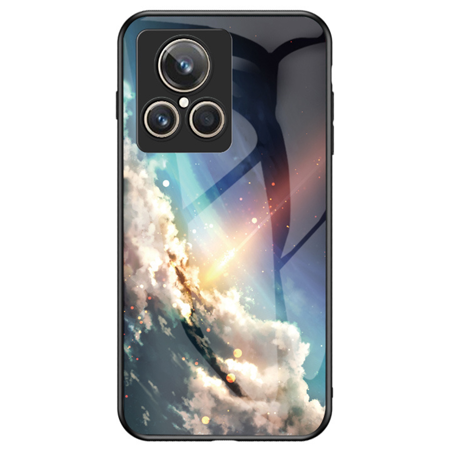 

Für Realme GT2 Explorer Master 5G Airbag Anti-droge Starry Sky Muster Design Zurück-deckung TPU TPU Temperte Glass PC Telefung - Heller Sternenhimmel, Realme GT2 Explorer Master 5G